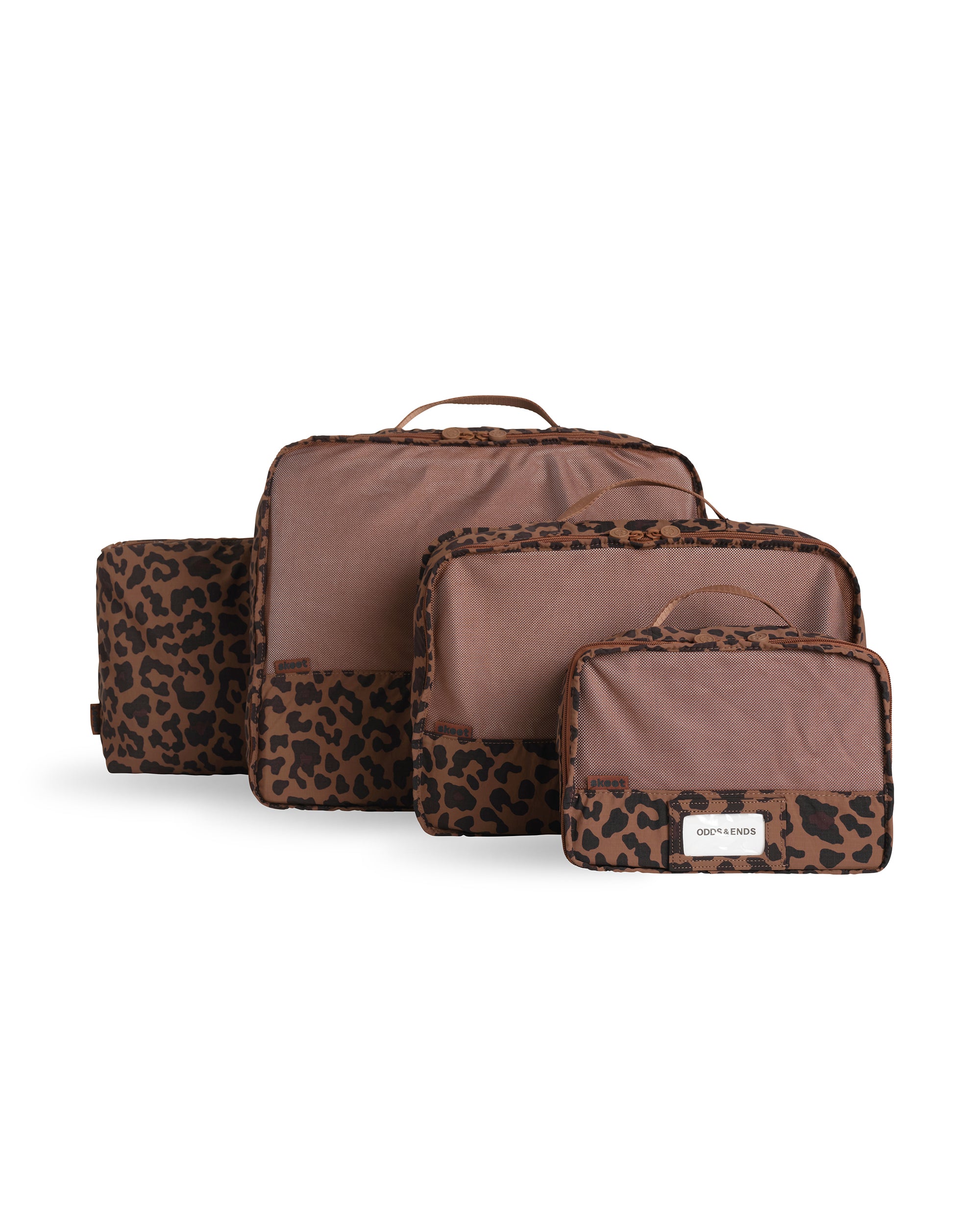Skoot Trunk Packing Cubes Sizes in Leopard