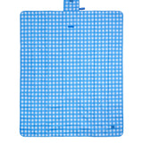 skoot blue gingham picnic size mat laying flat