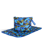 skoot blue camo diaper caddy zip pouch unfolded diaper changing mat