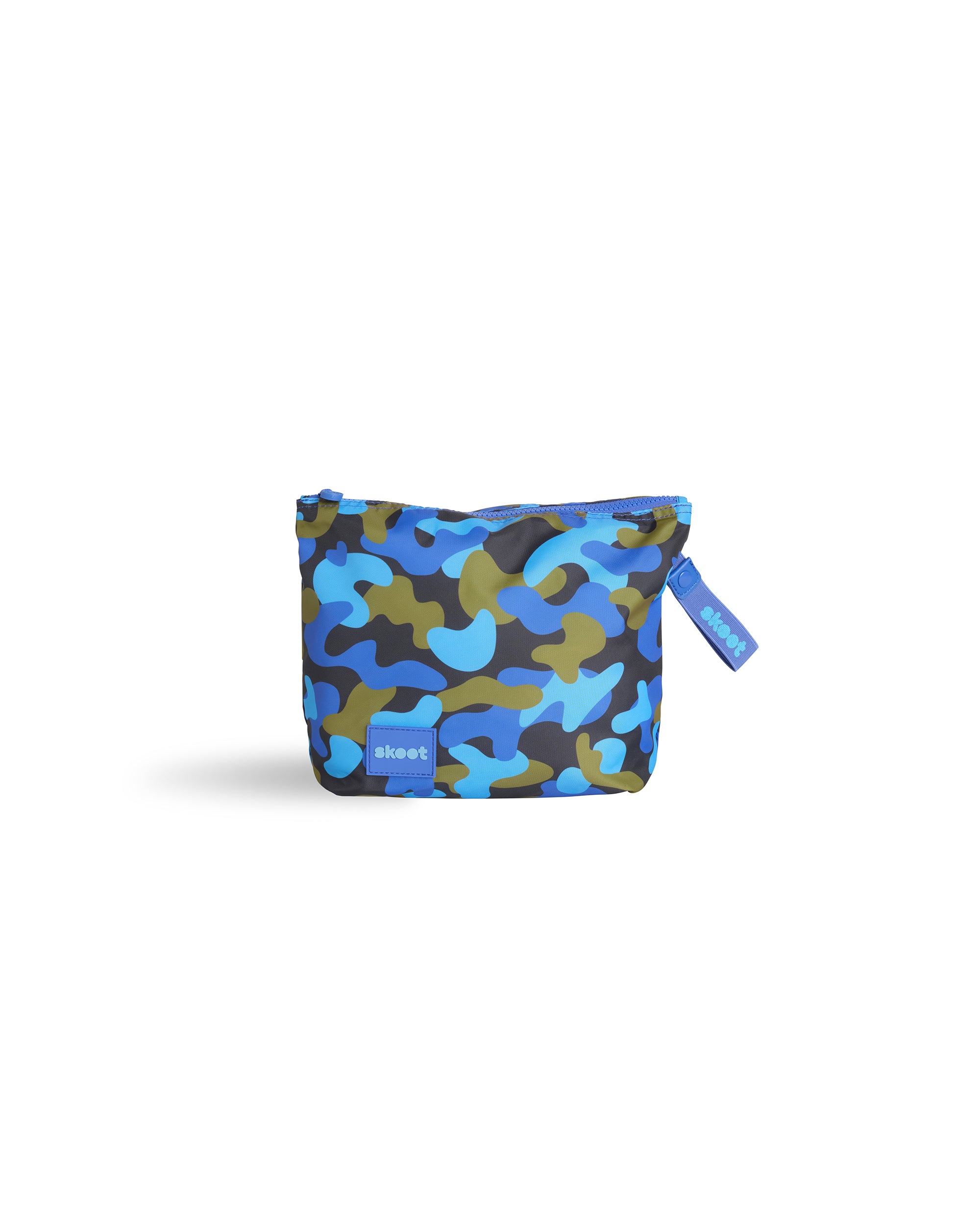skoot blue camo diaper caddy zip pouch