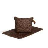 skoot leopard diaper caddy zip pouch unfolded diaper changing mat