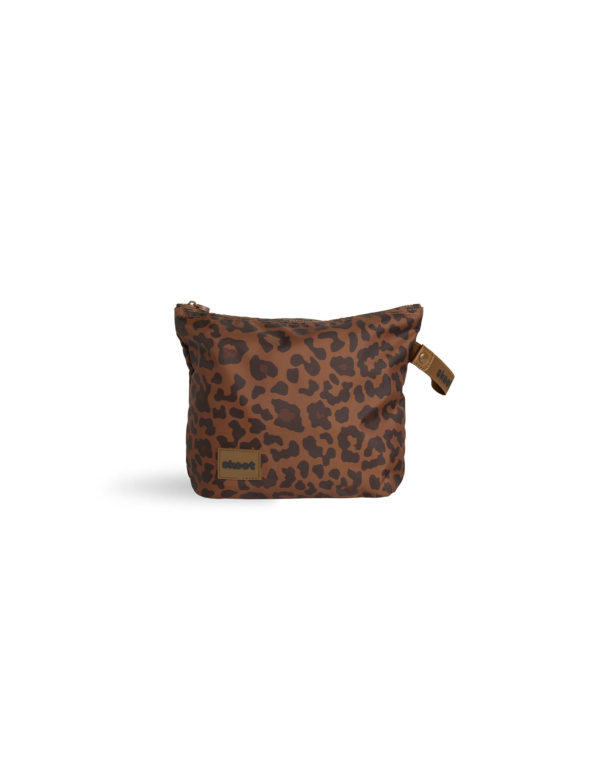 skoot leopard diaper caddy zip pouch