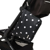 skoot polka dot diaper caddy zip pouch hanging from stroller