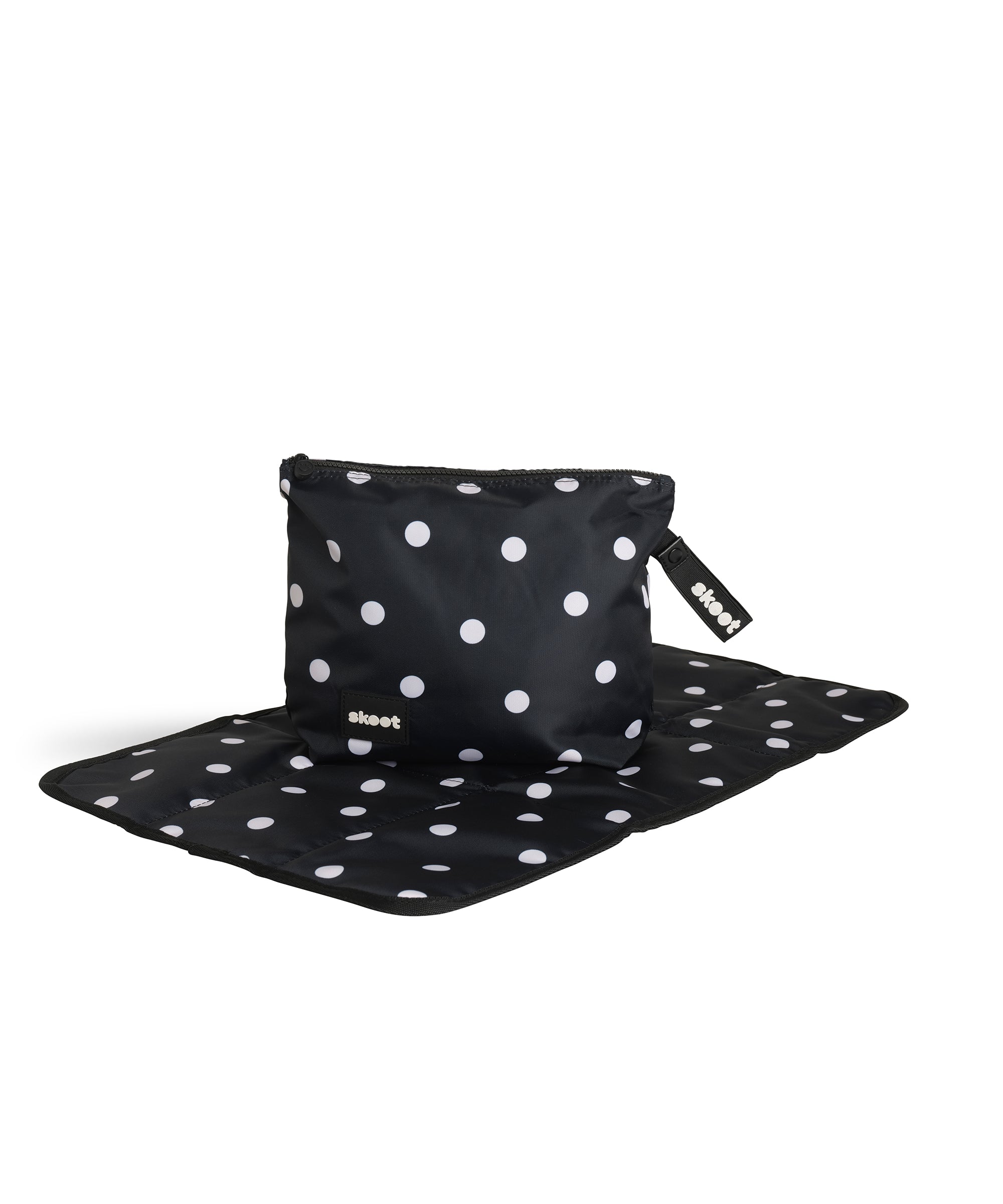 skoot polka dot diaper caddy zip pouch unfolded diaper changing mat