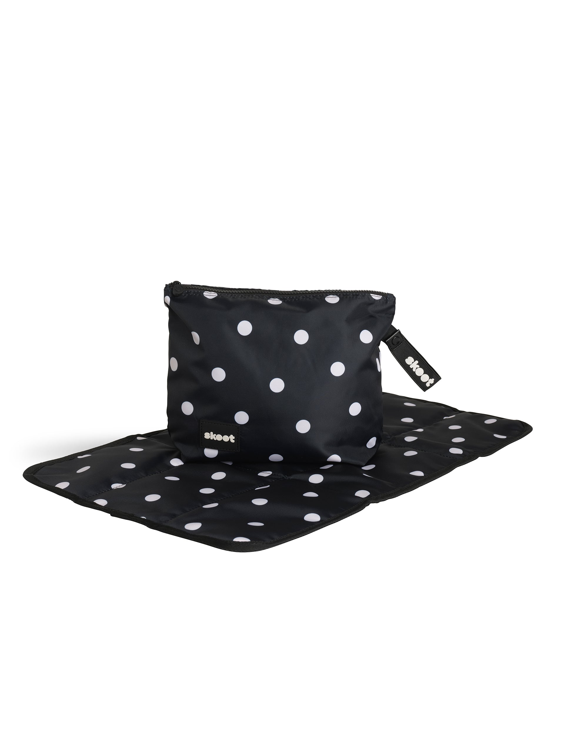 skoot polka dot diaper caddy zip pouch unfolded diaper changing mat
