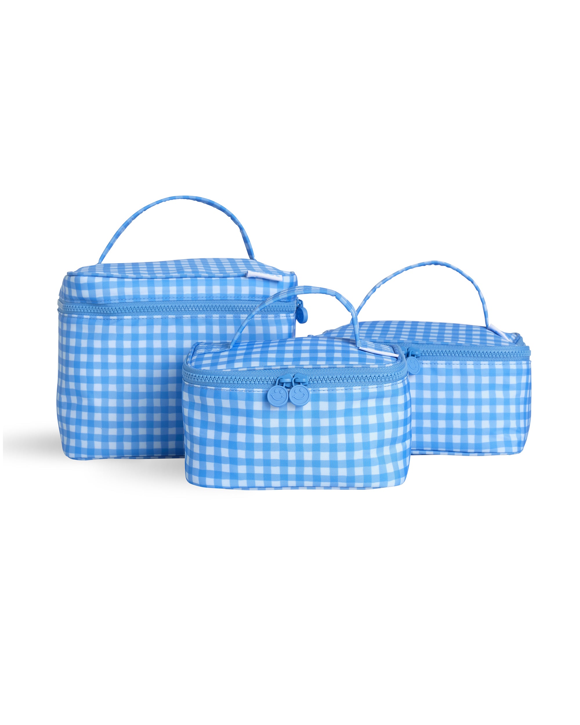 Small Medium Large Blue Gingham