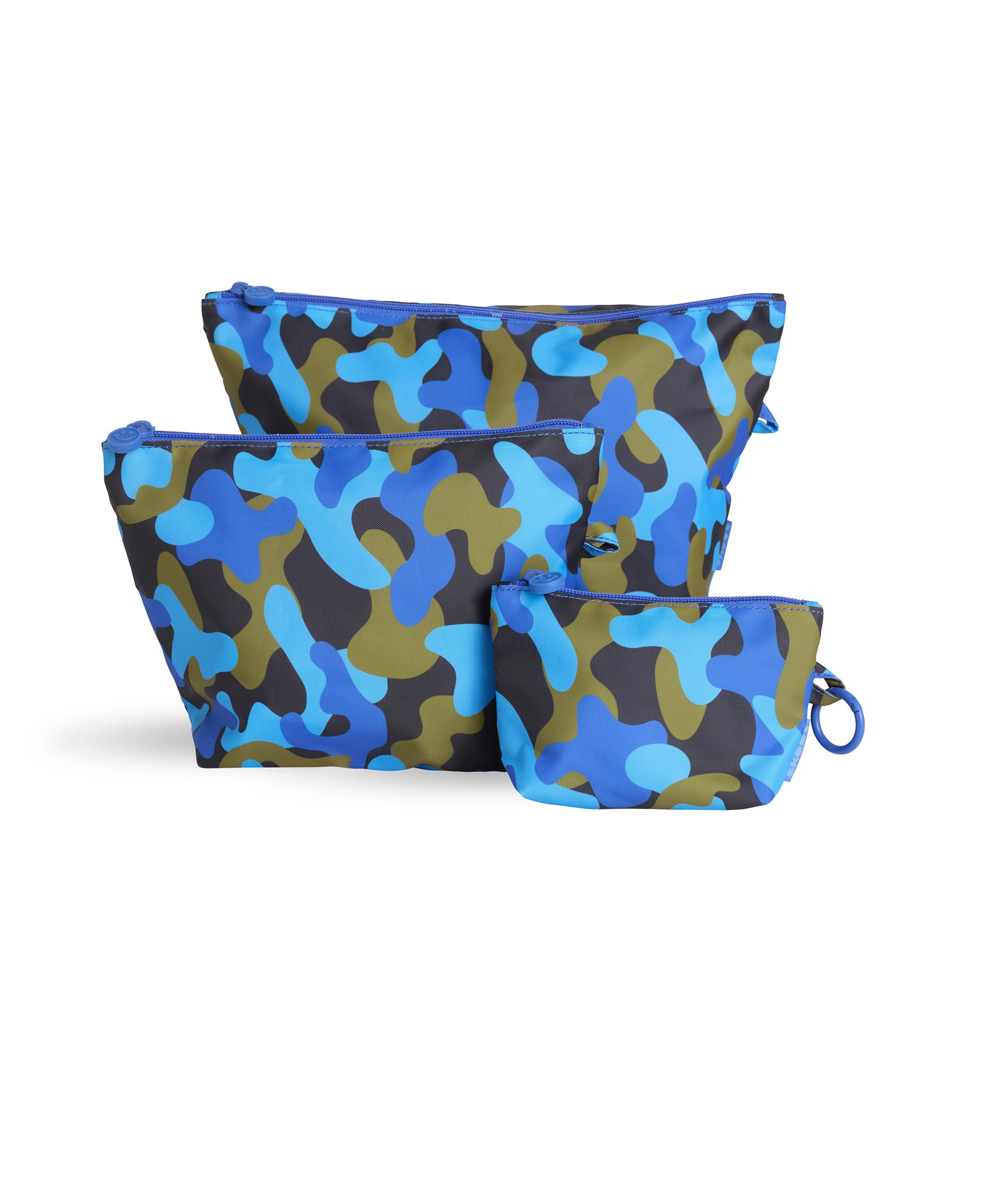 skoot blue camo grab and go pouch set 3 piece bags