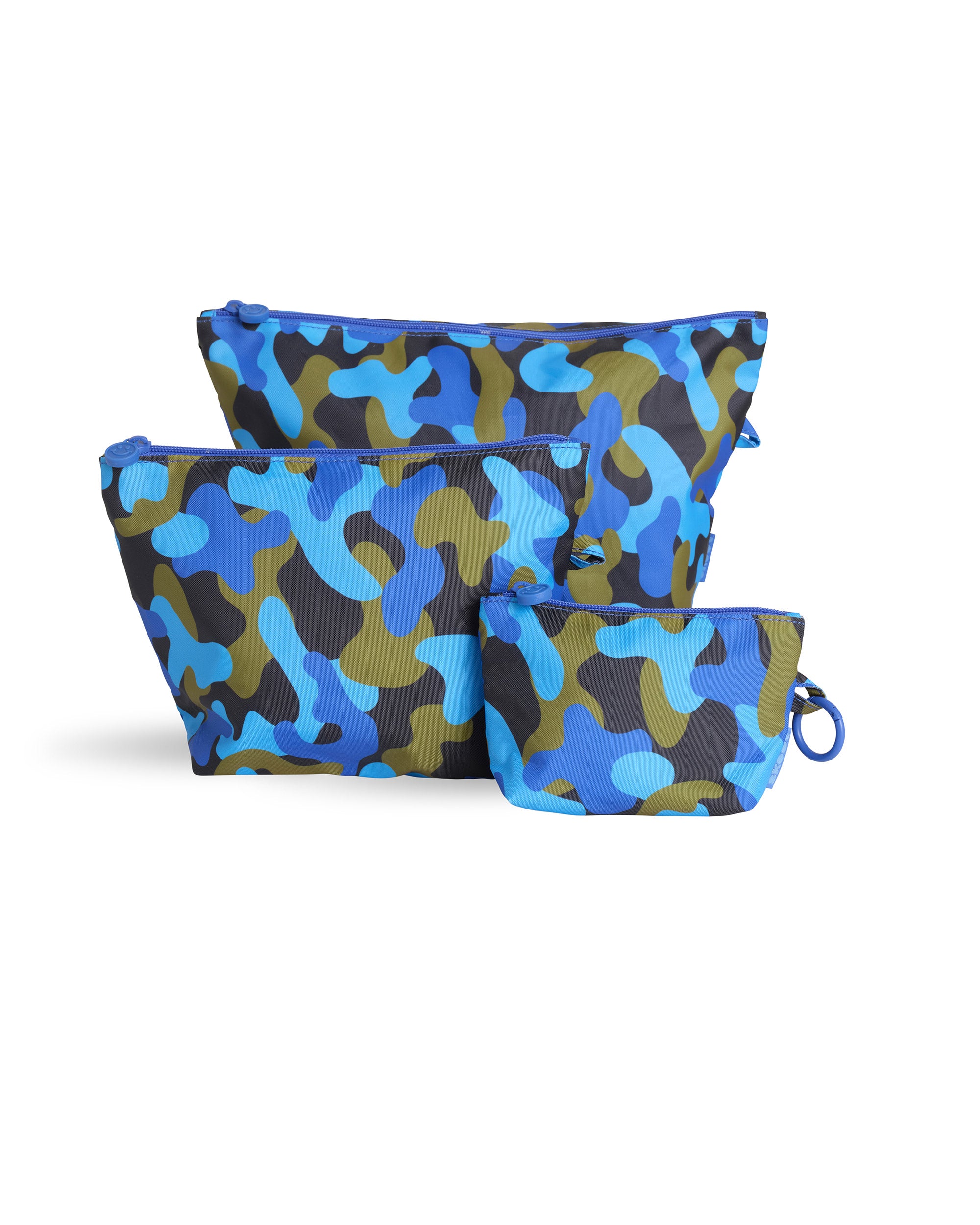 skoot blue camo grab and go pouch set 3 piece bags