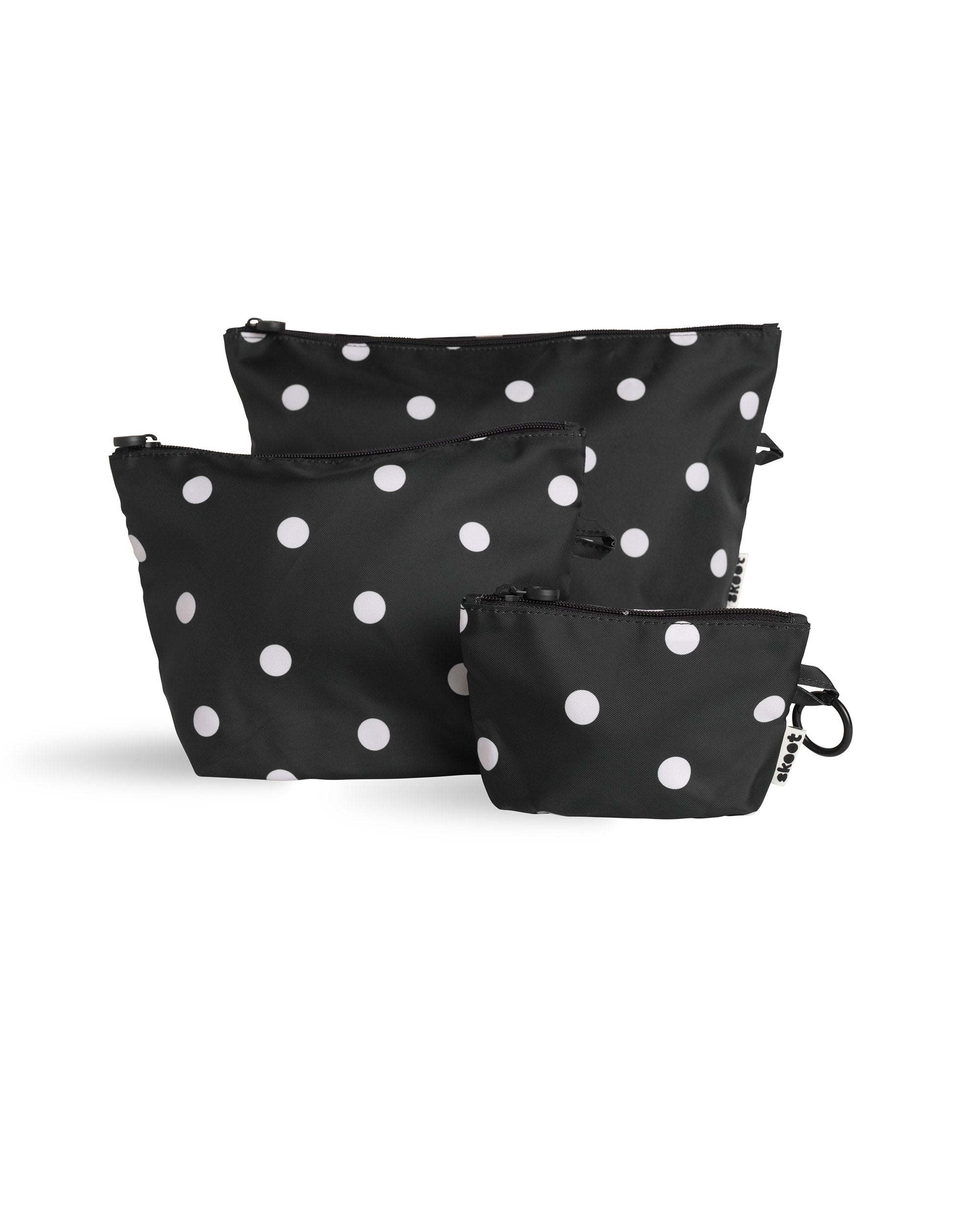 skoot polka dot grab and go pouch set 3 piece bags