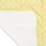 Skoot green gingham picnic size mat detail and underside flipped corner