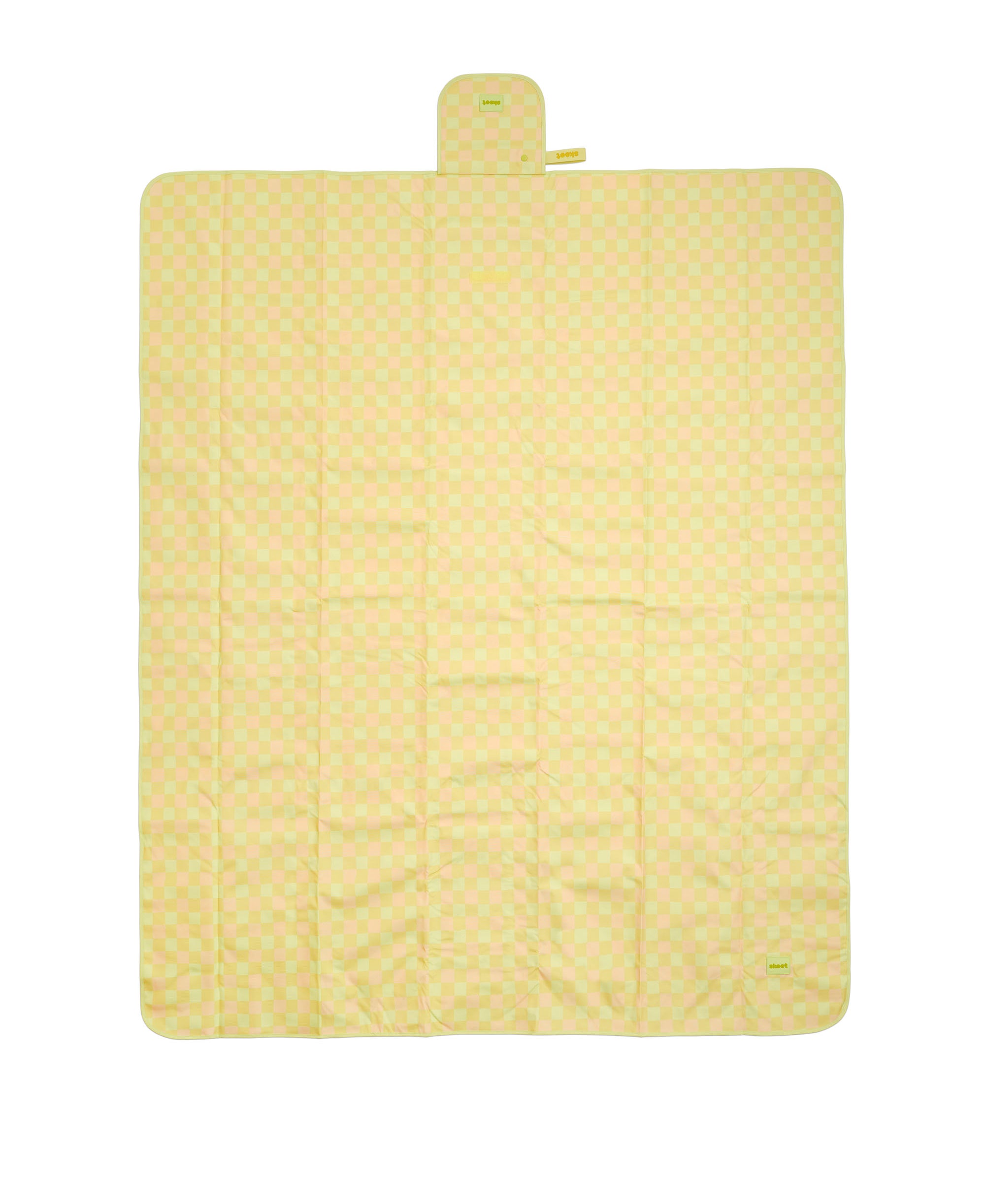 skoot green gingham picnic size mat laying flat