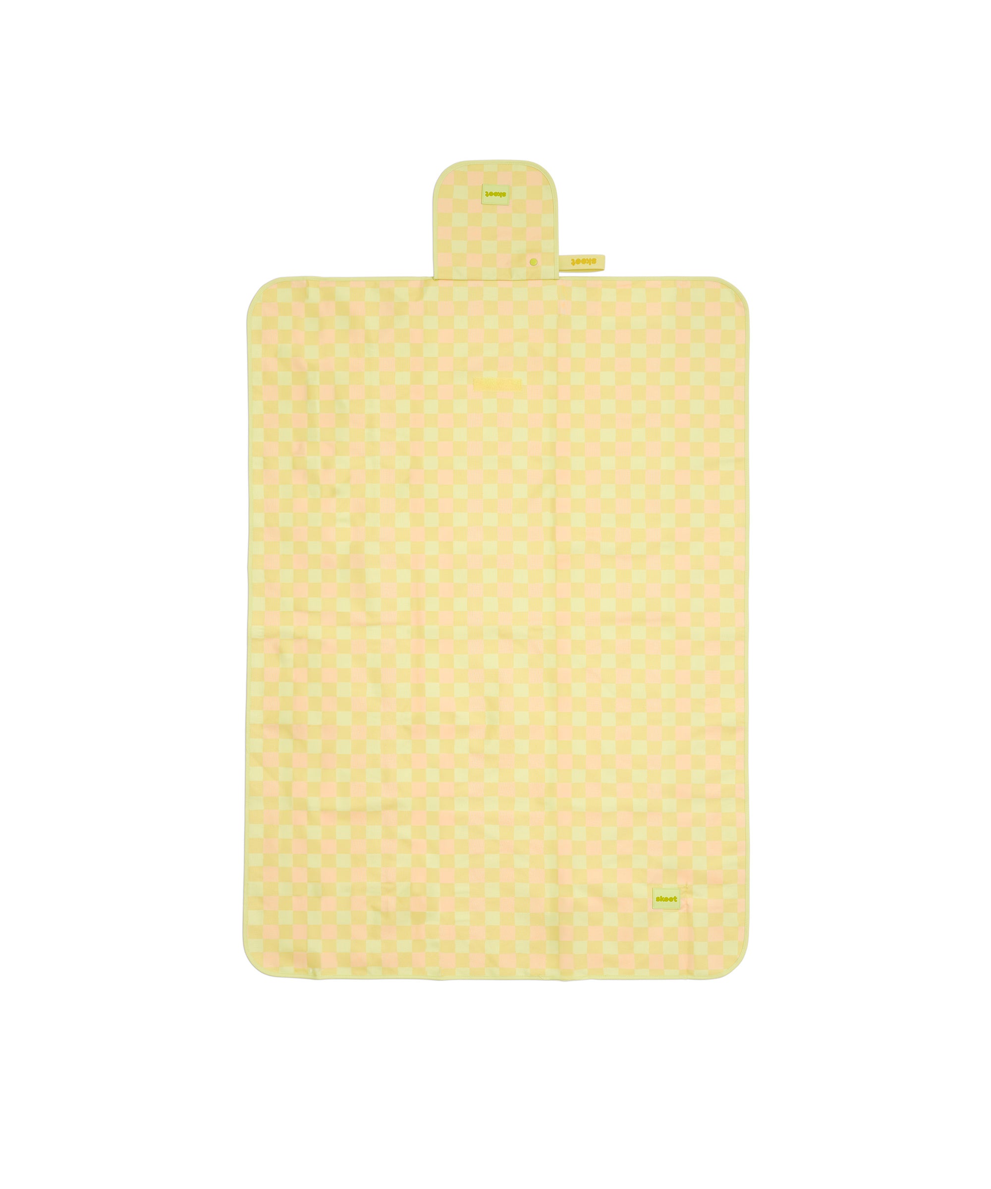 skoot green gingham snack size mat laying flat