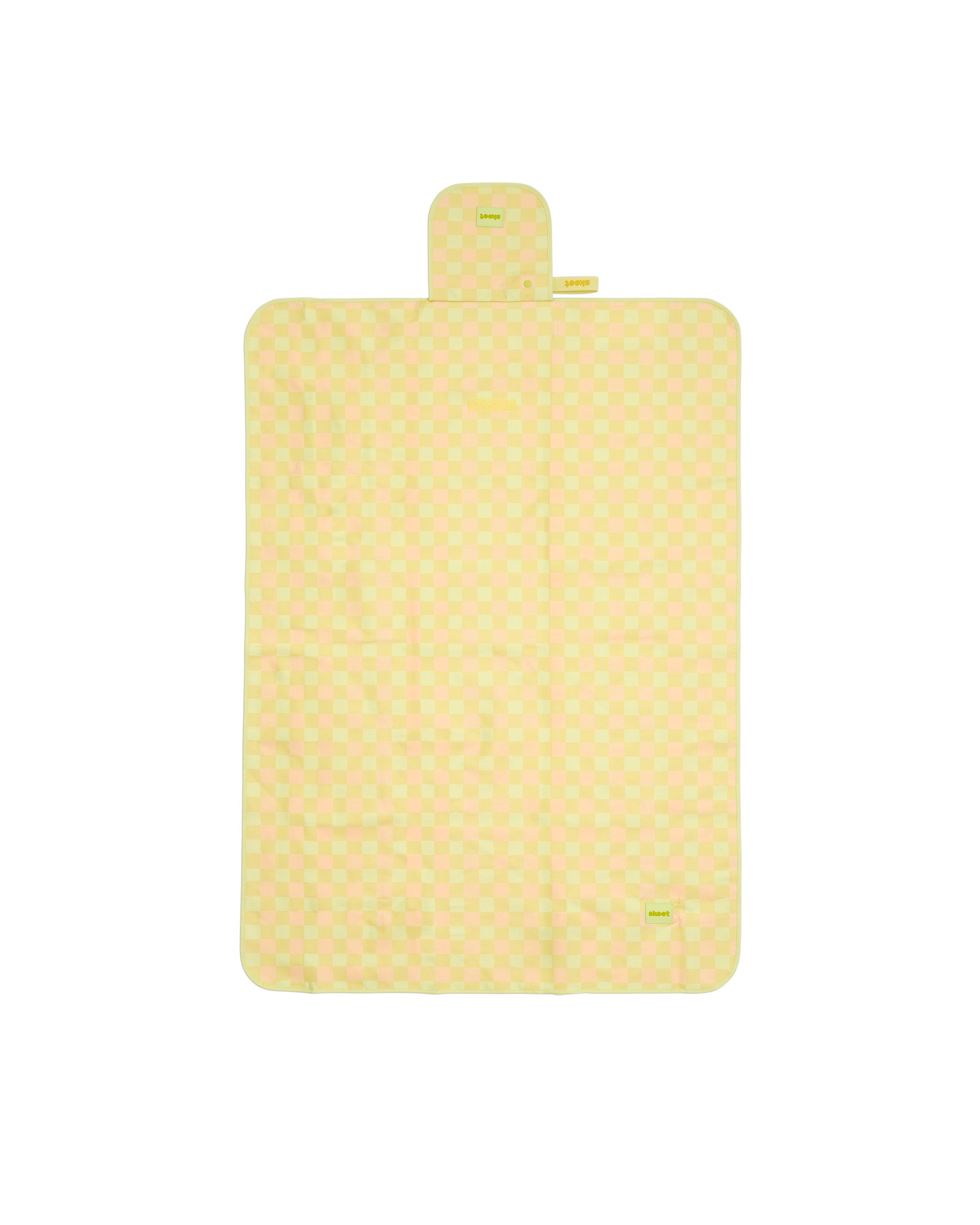 skoot green gingham snack size mat laying flat