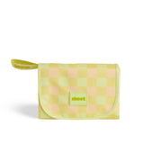 skoot green gingham snack size mat folded up