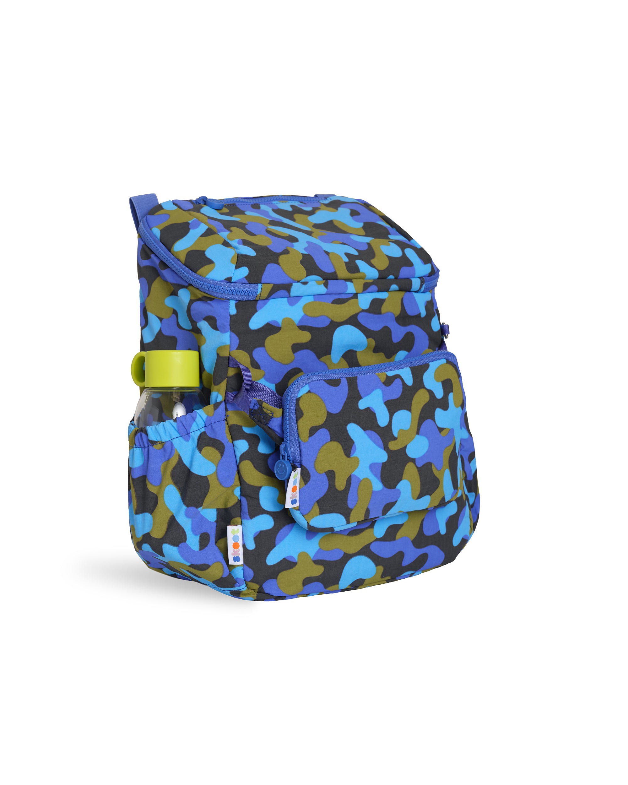 skoot blue camo kids backpack angled