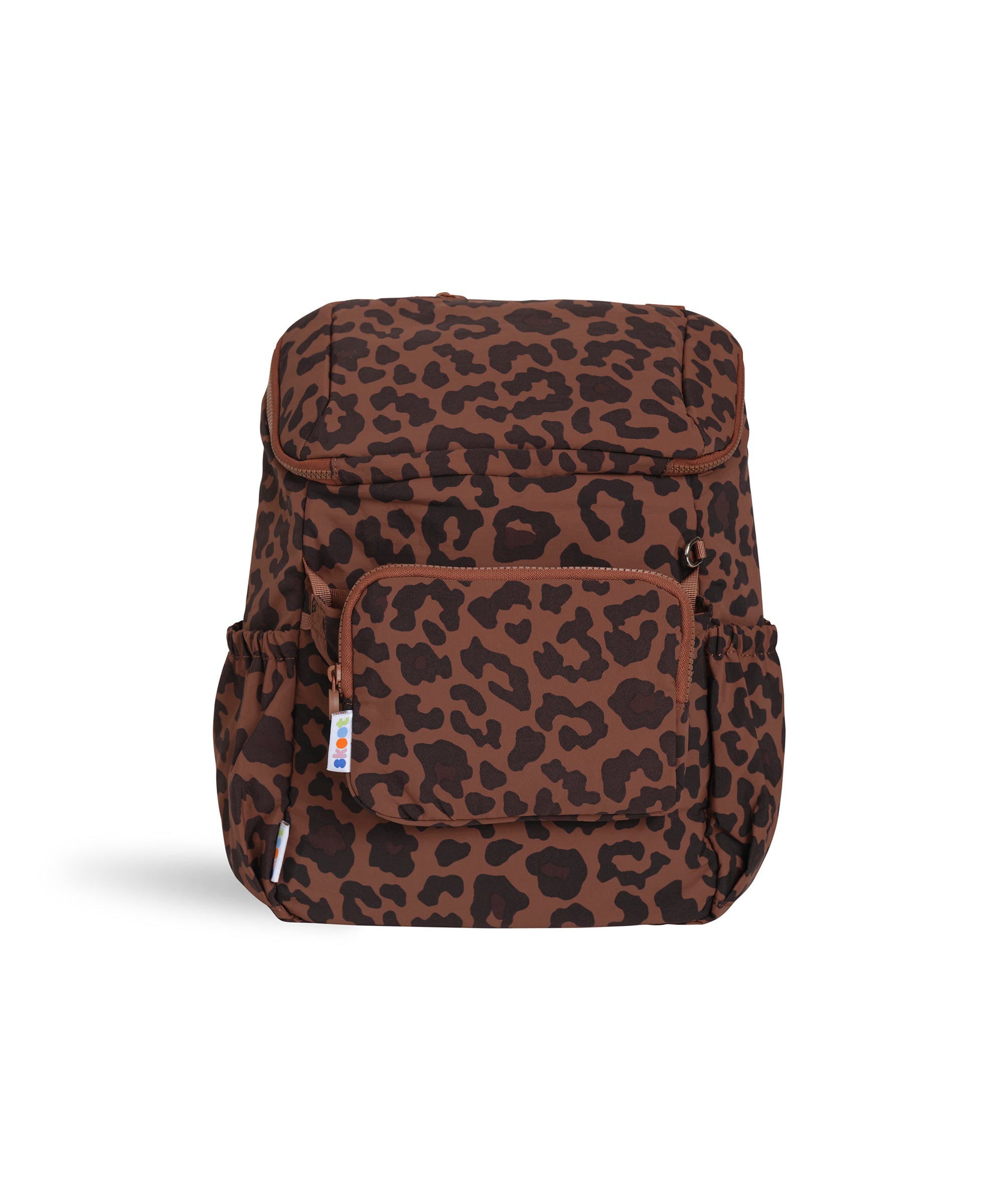 skoot leopard kids backpack front detachable zip pouch