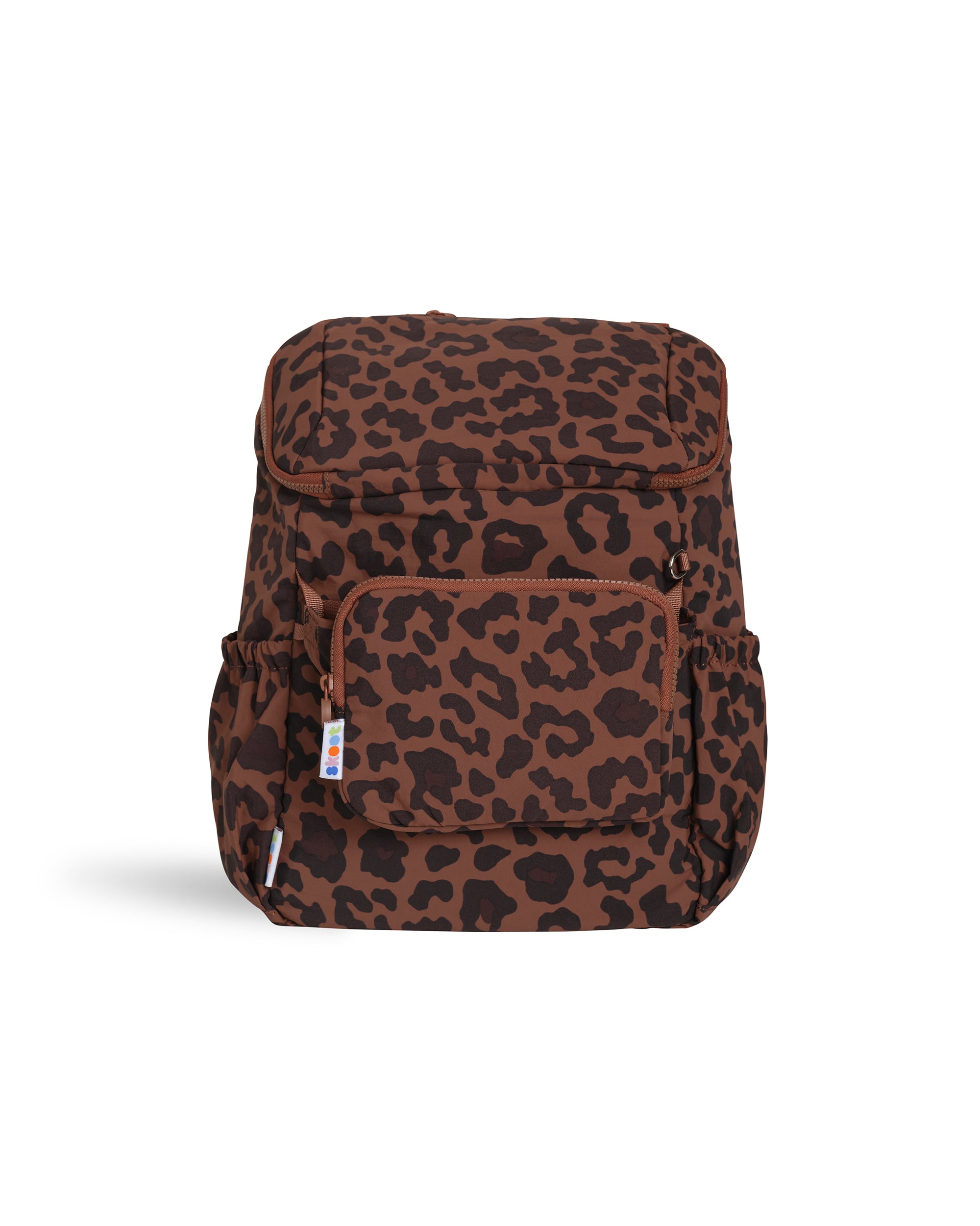 skoot leopard kids backpack front detachable zip pouch
