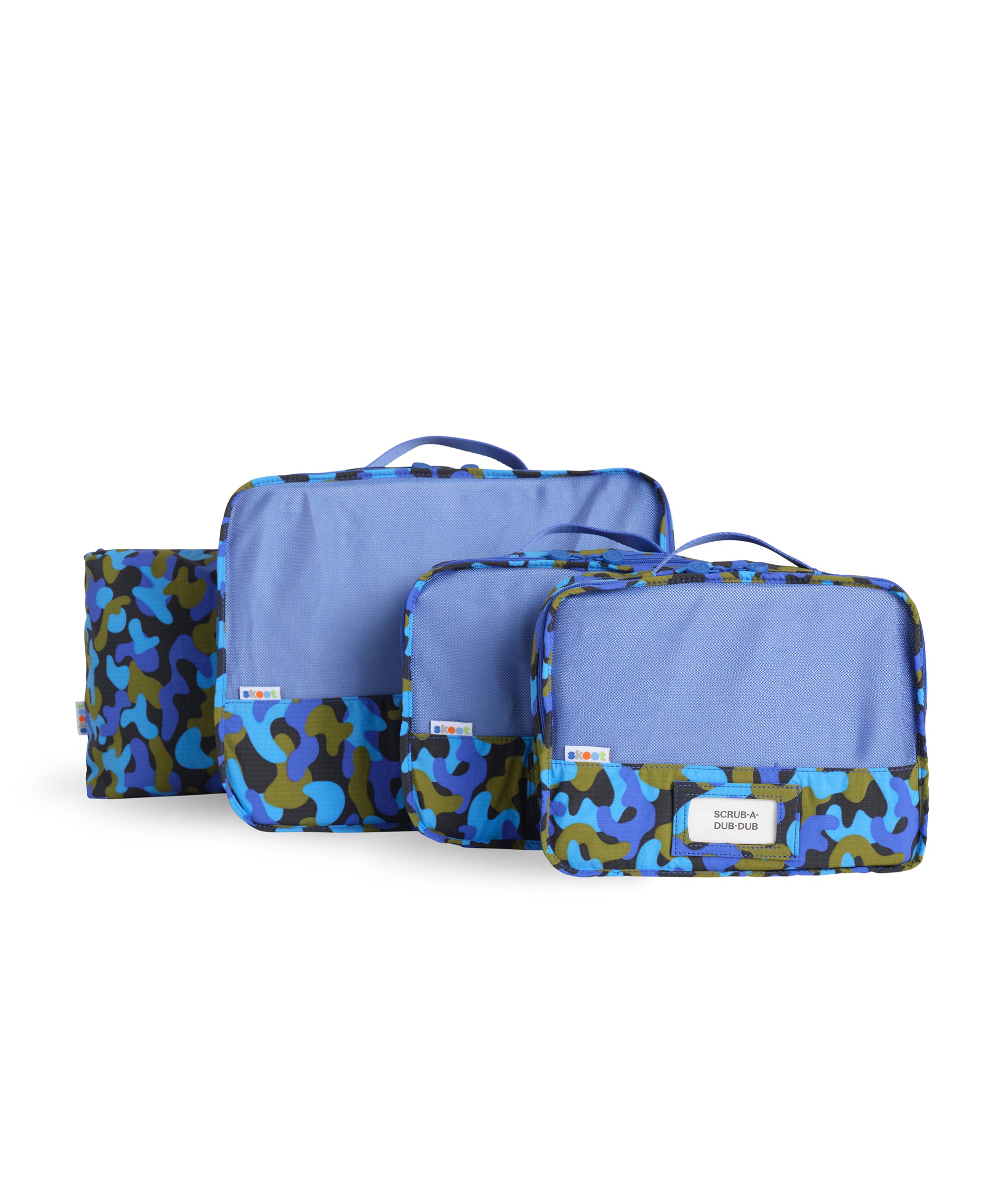 skoot blue camo packing cubes group set
