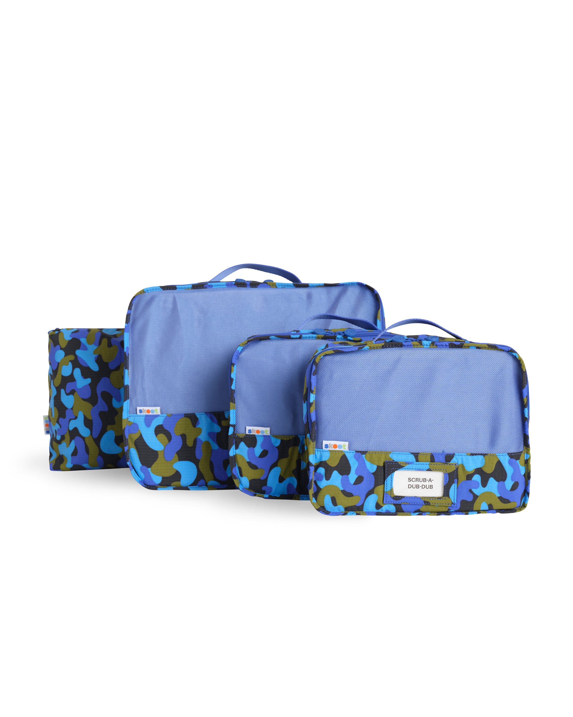 skoot blue camo packing cubes group set