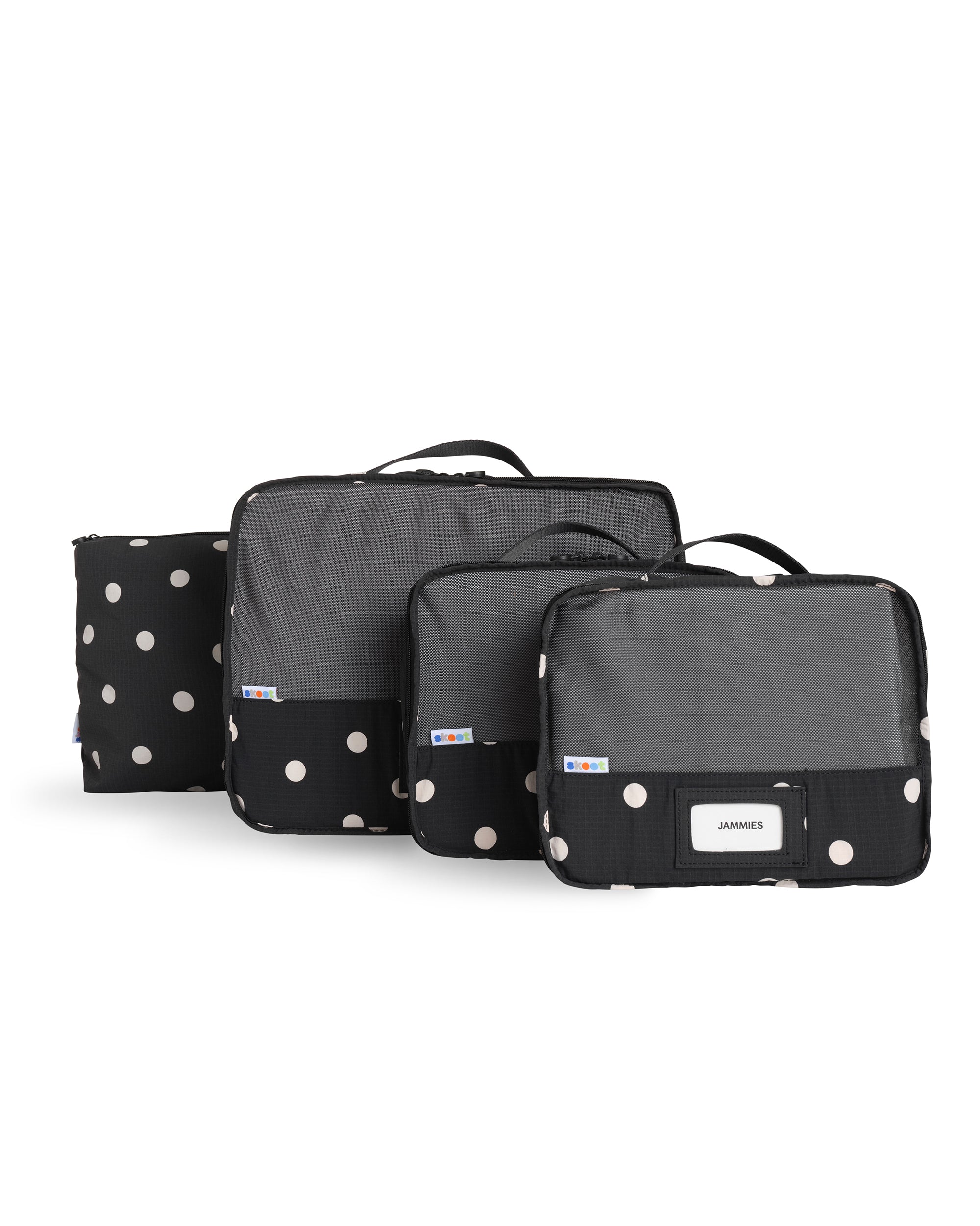 skoot polka dot packing cubes group set