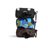 Skoot Mess Mate Polka Dot, Blue Camo, Leopard Stack