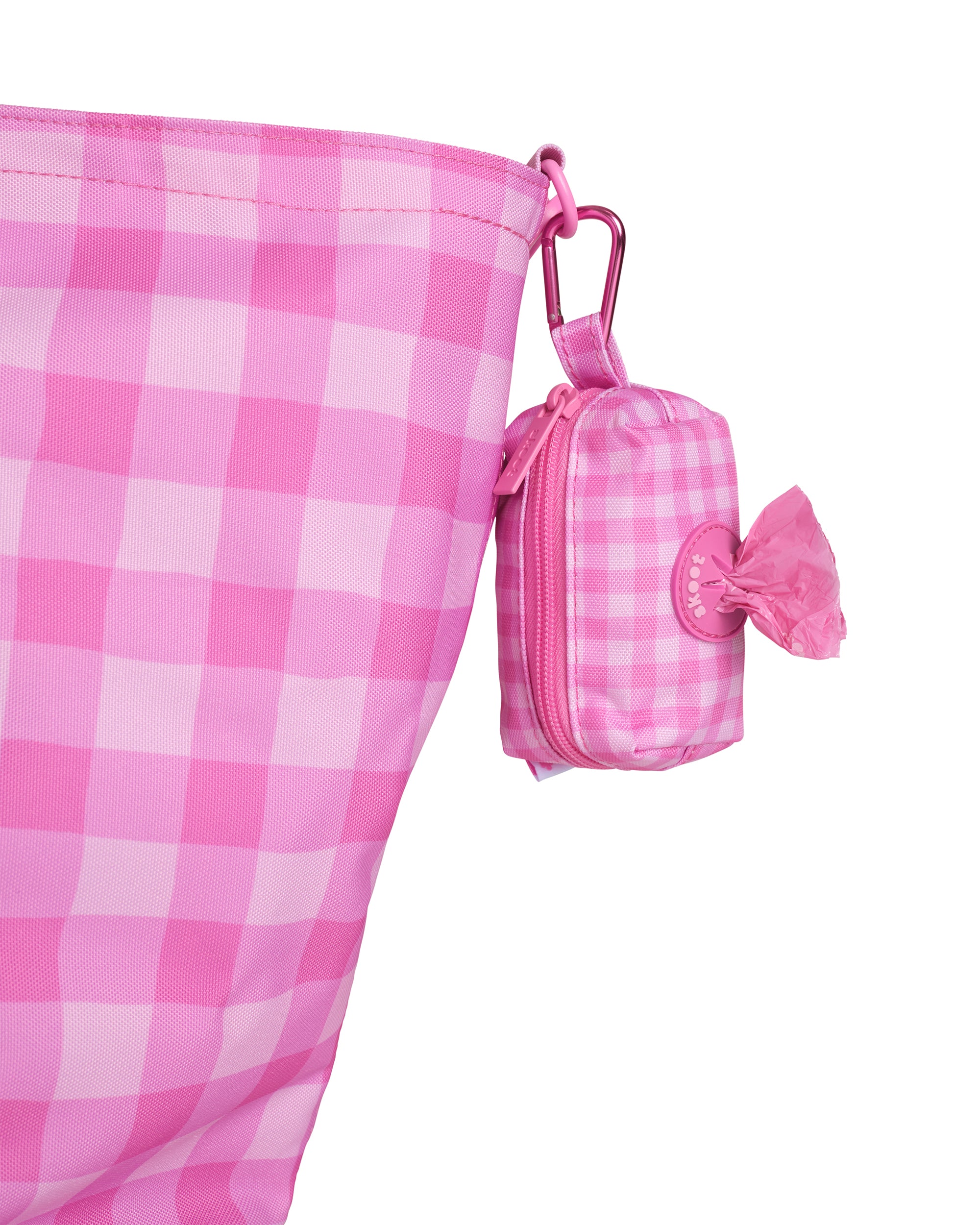 Skoot Mess Mate in Pink Gingham on Tote