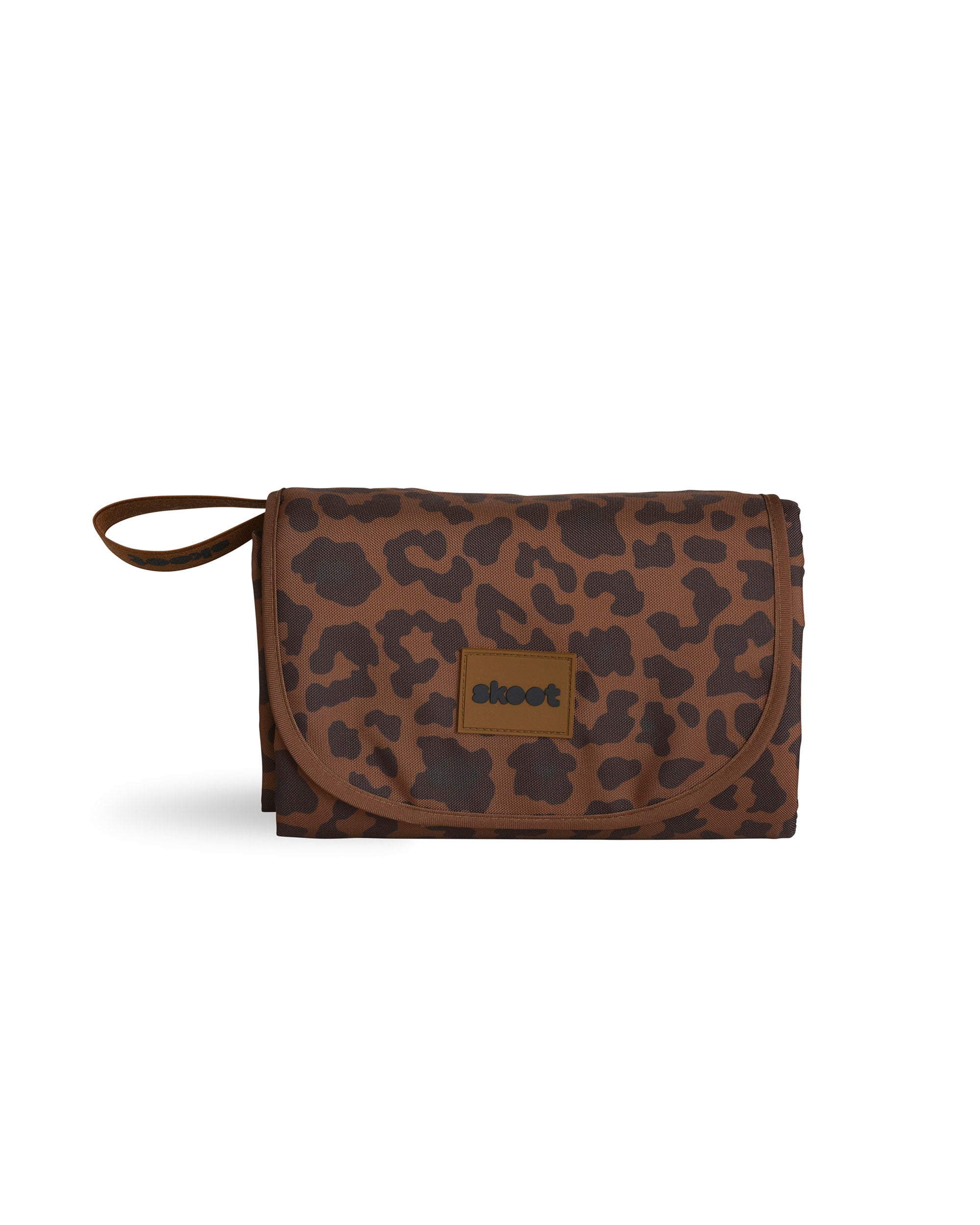 skoot leopard picnic size mat folded up