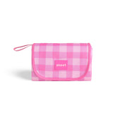 Skoot pink gingham picnic size mat folded down