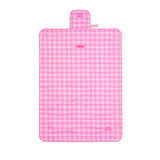 skoot pink gingham snack size mat laying flat