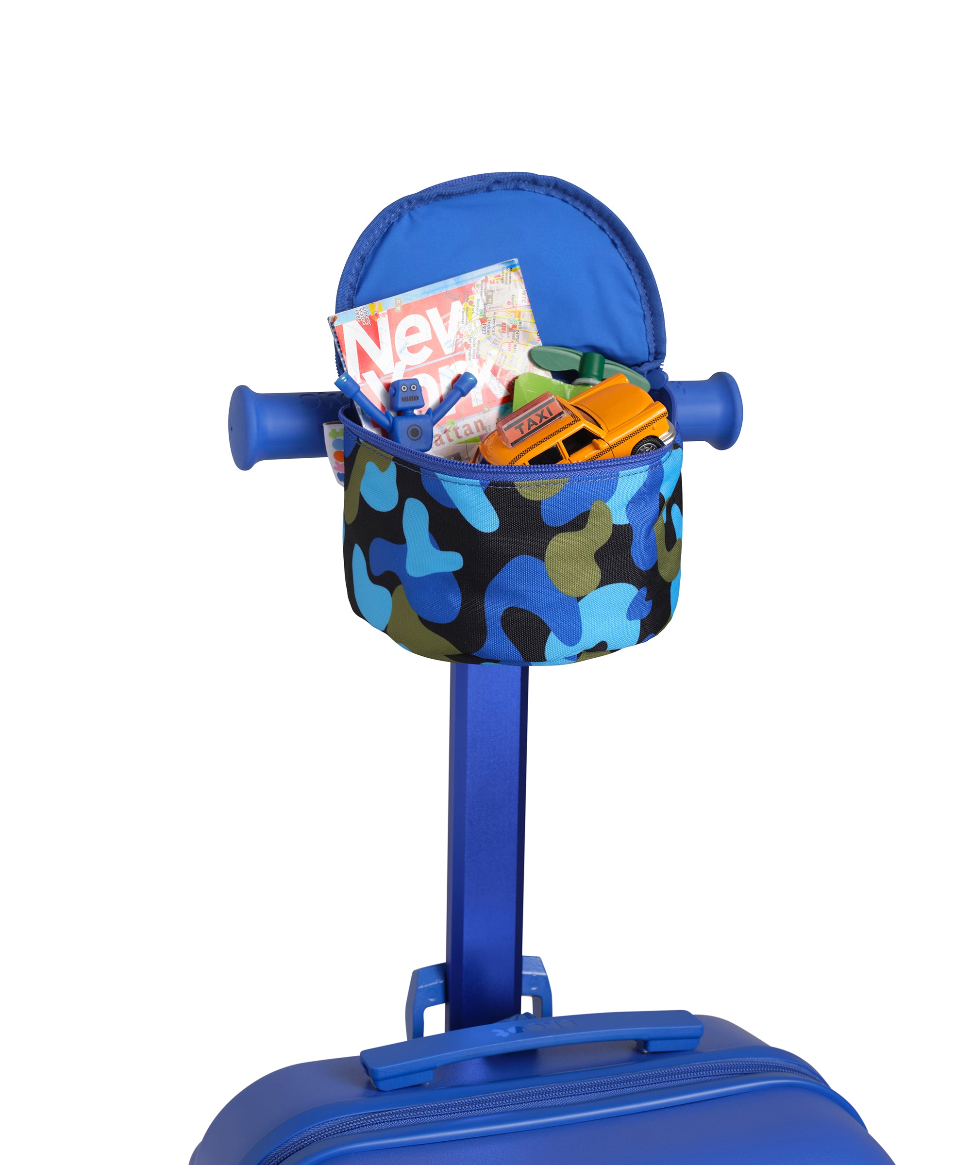 blue camo skootcase scooter zip pouch attachment