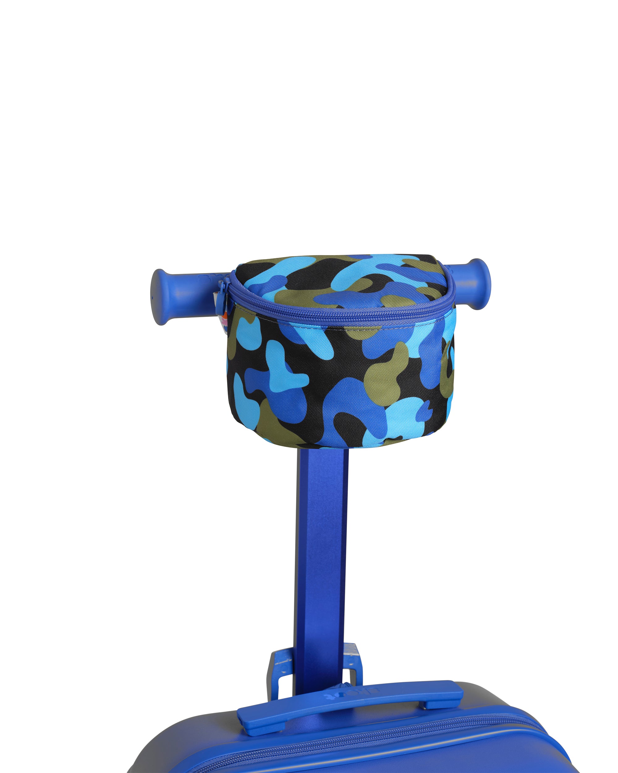 blue camo skootcase scooter zip pouch attachment zipped up