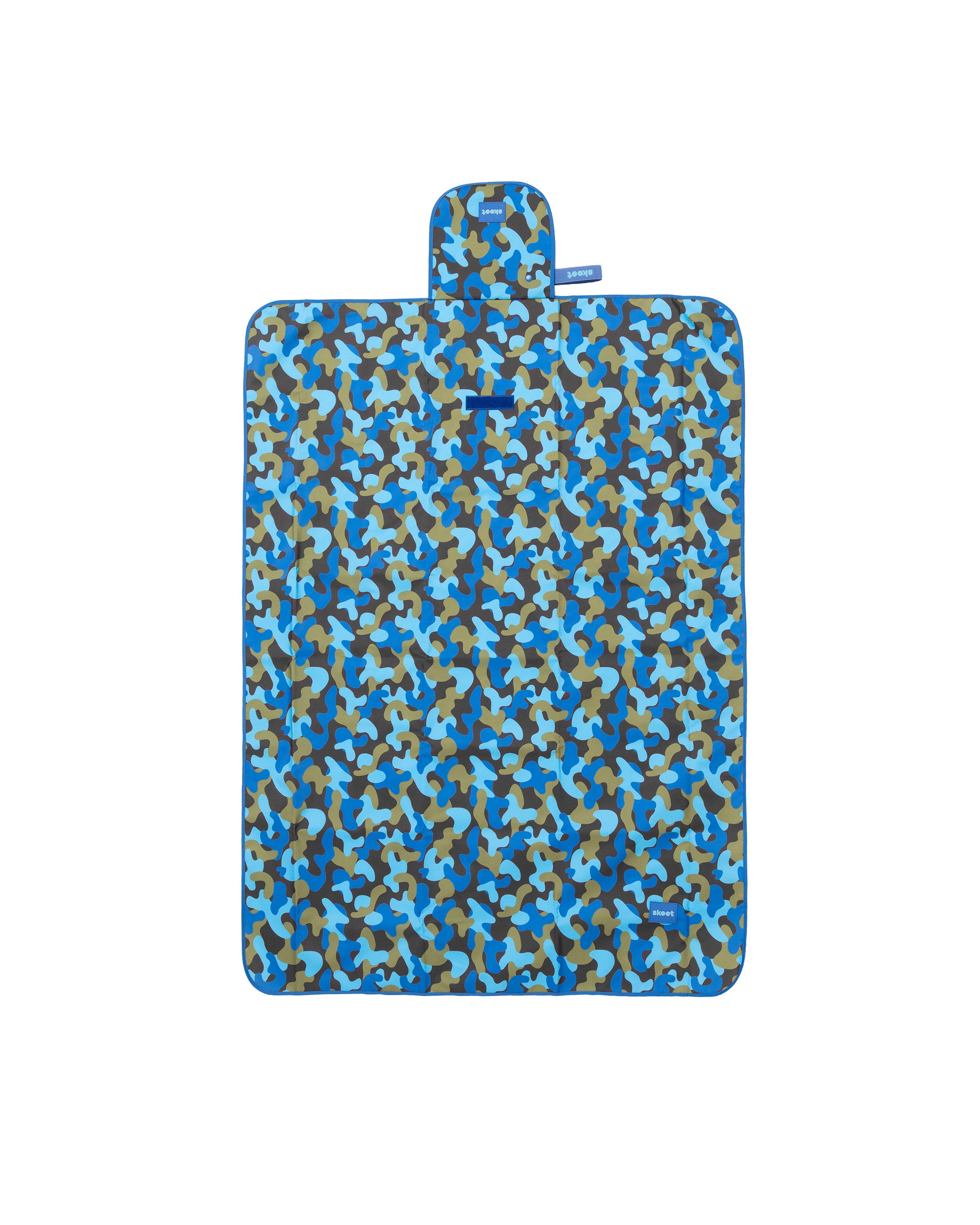 skoot blue camo snack size mat laying flat
