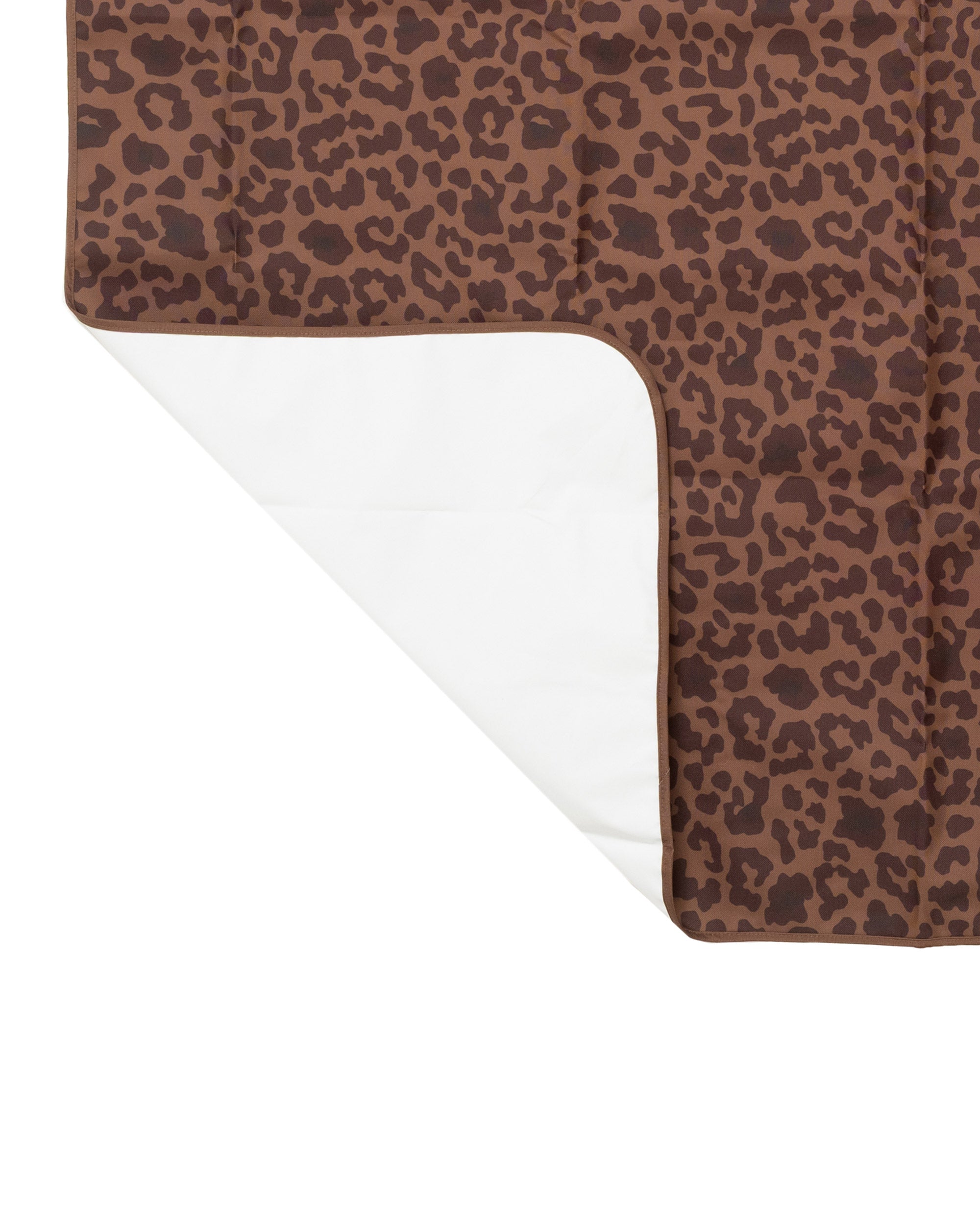 Skoot leopard snack size mat detail and underside flipped corner