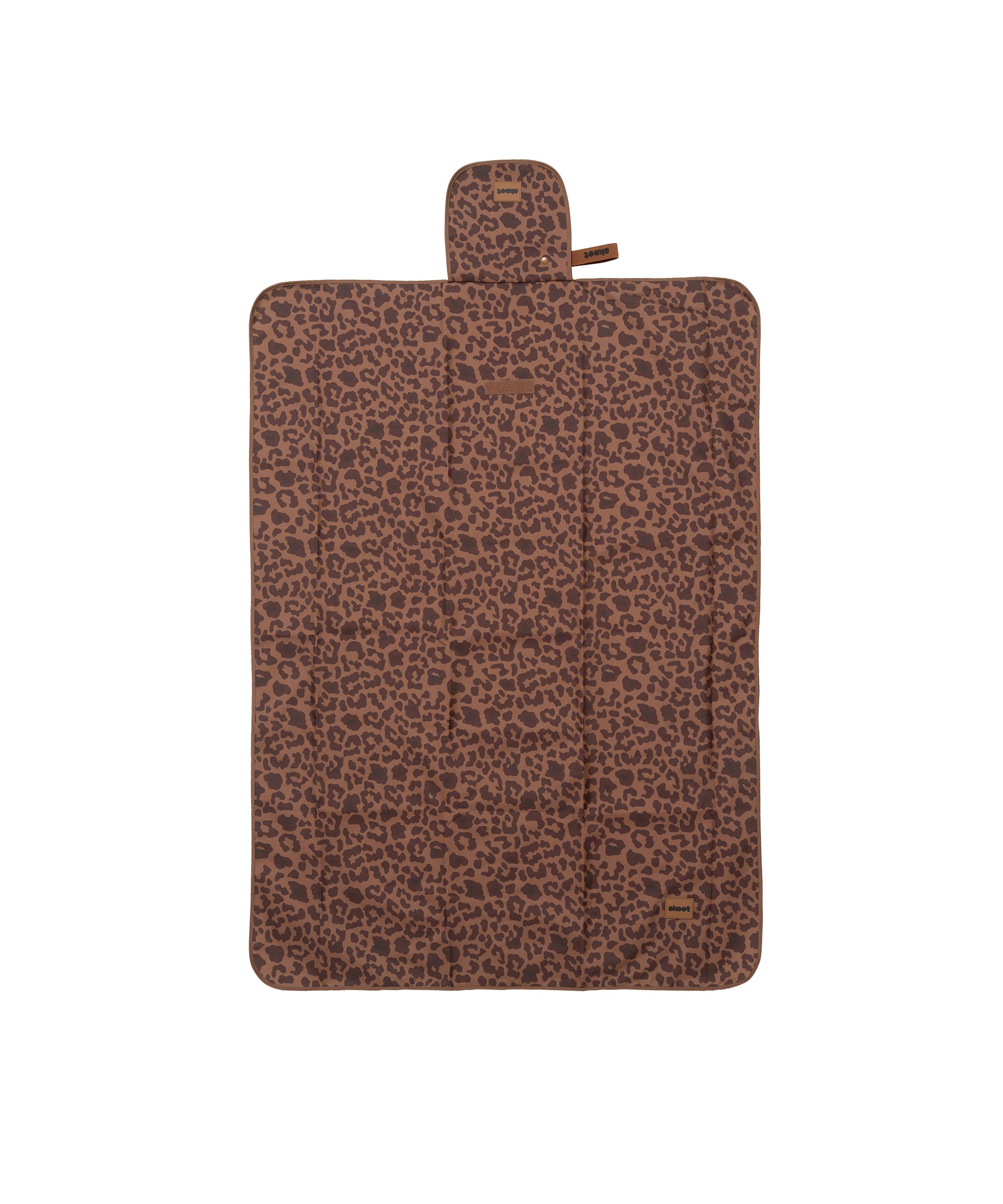 skoot leopard snack size mat laying flat
