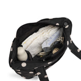 polka dot skoot stroller caddy inside packed compartments
