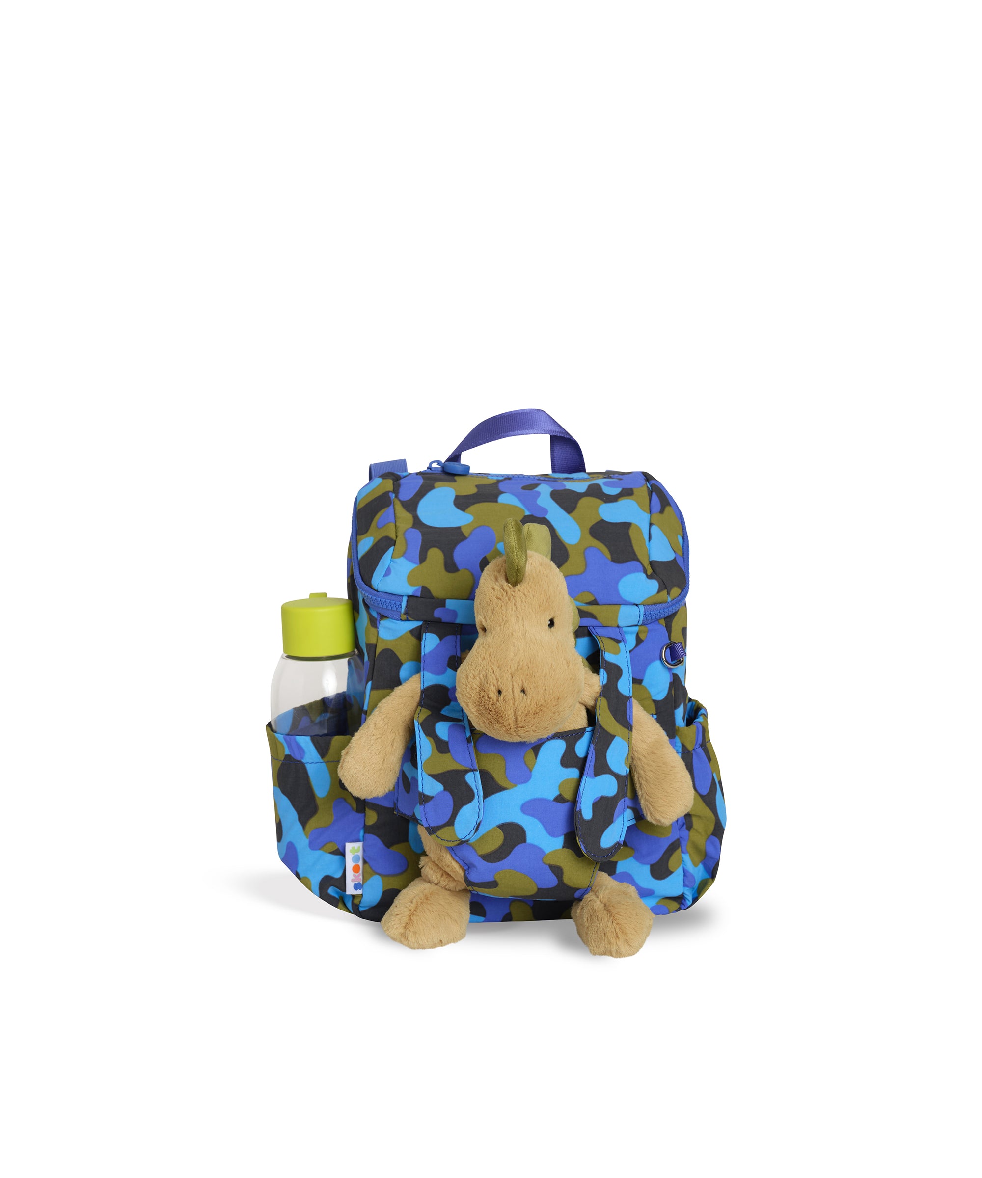 skoot toddler backpack blue camo front stuffed