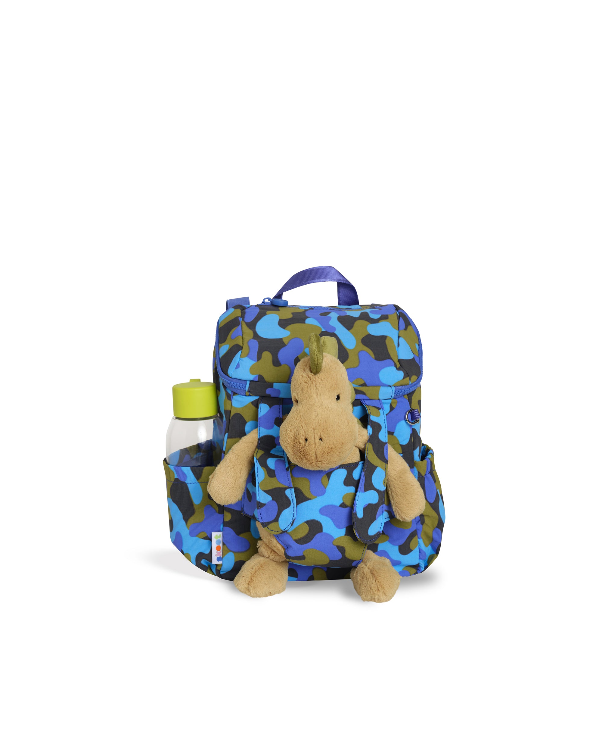 skoot toddler backpack blue camo front stuffed