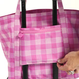 skoot pink gingham luggage bg sleeve