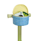 blue green gingham skootcase scooter zip pouch attachment