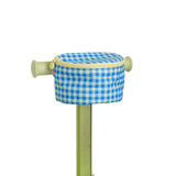 blue green gingham skootcase scooter zip pouch attachment zipped up