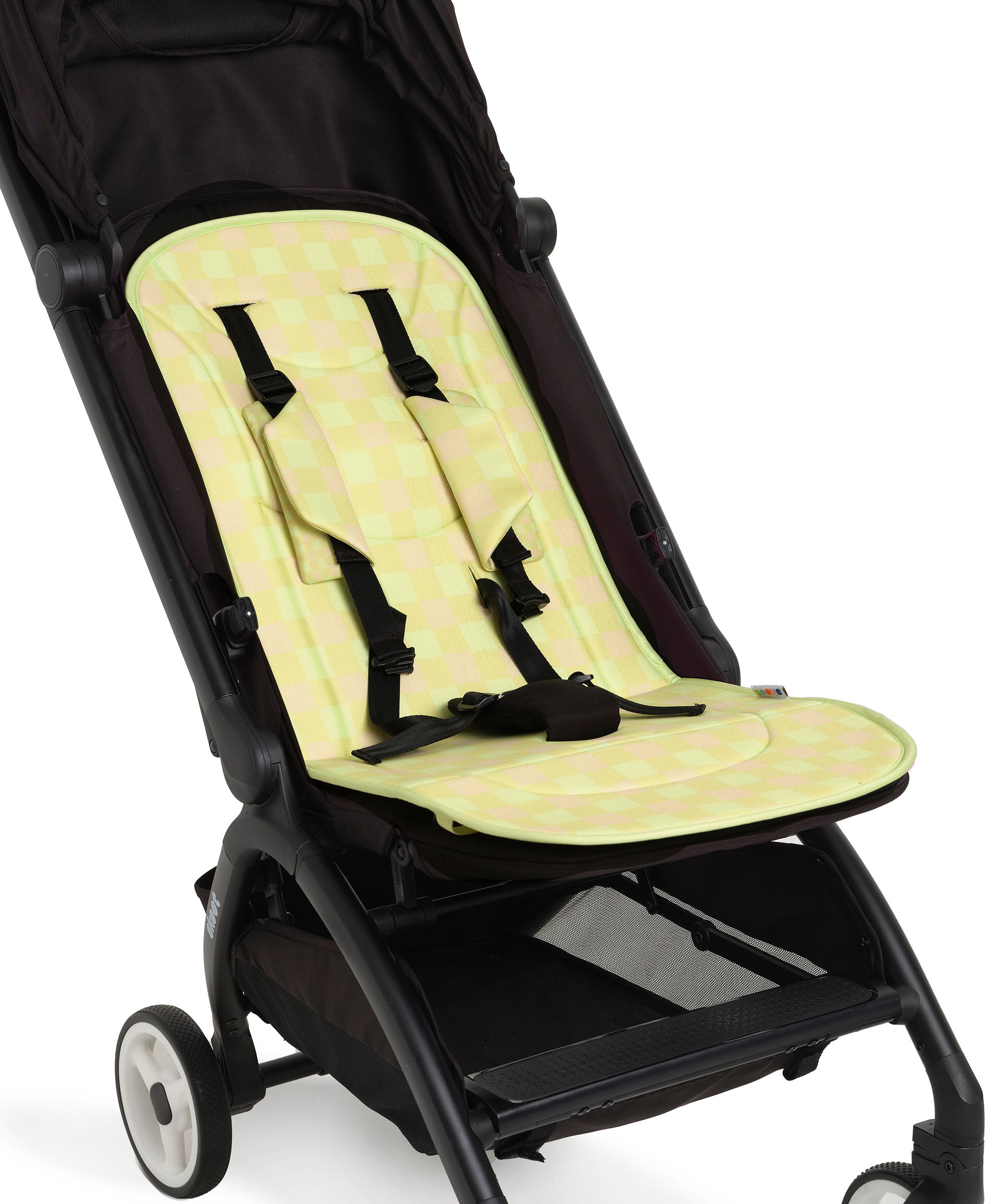 skoot green gingham stroller liner