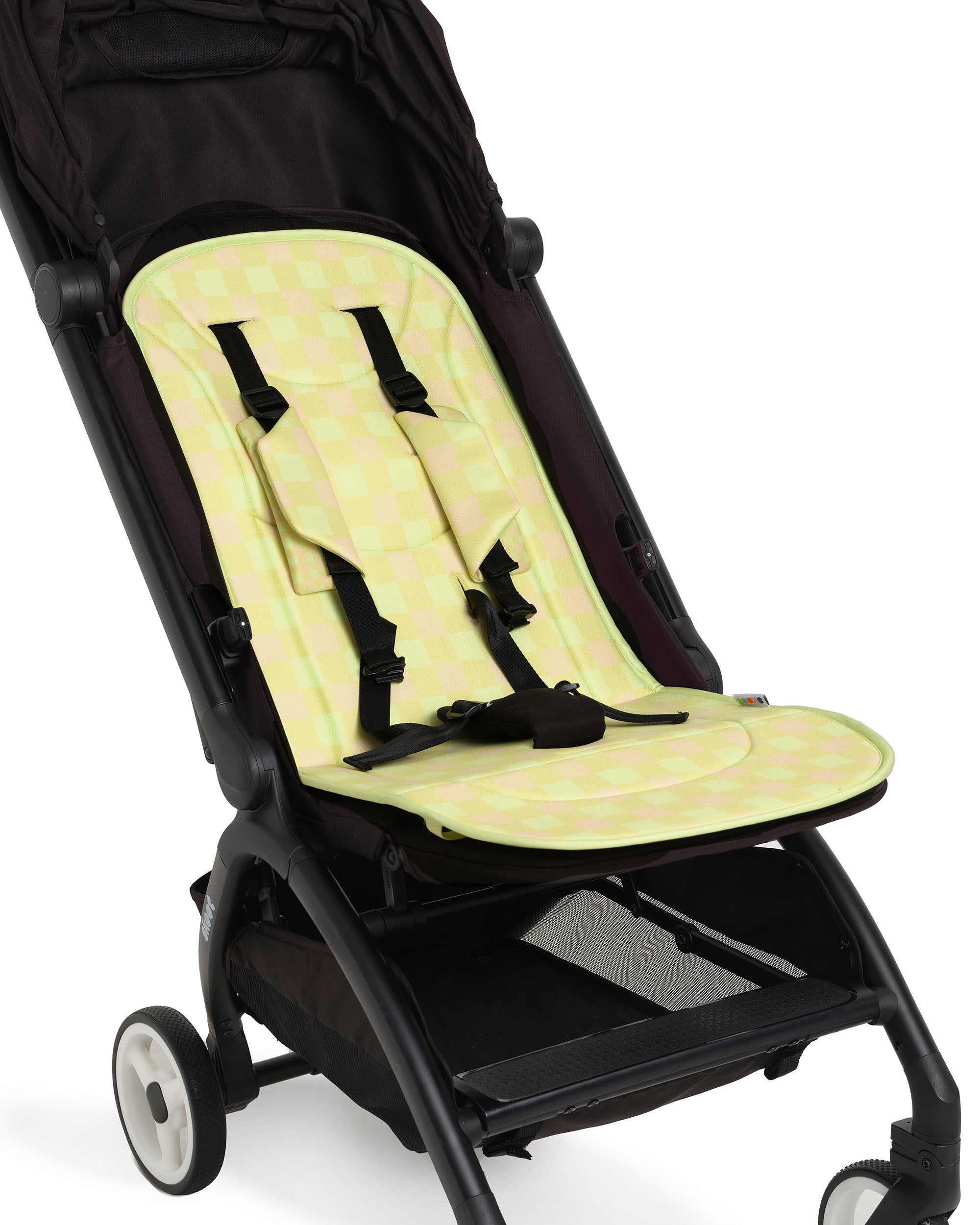 skoot green gingham stroller liner