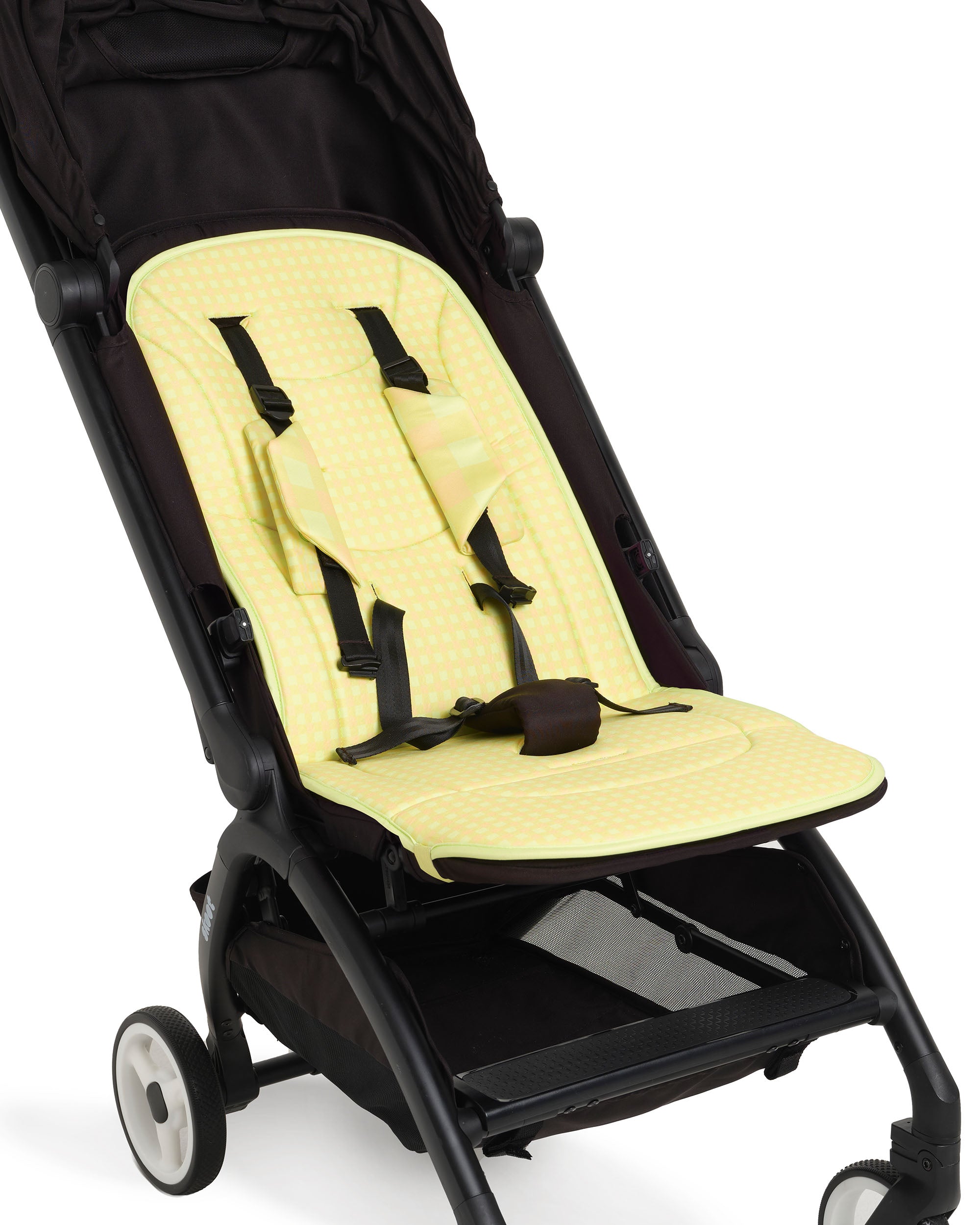 skoot green gingham stroller liner