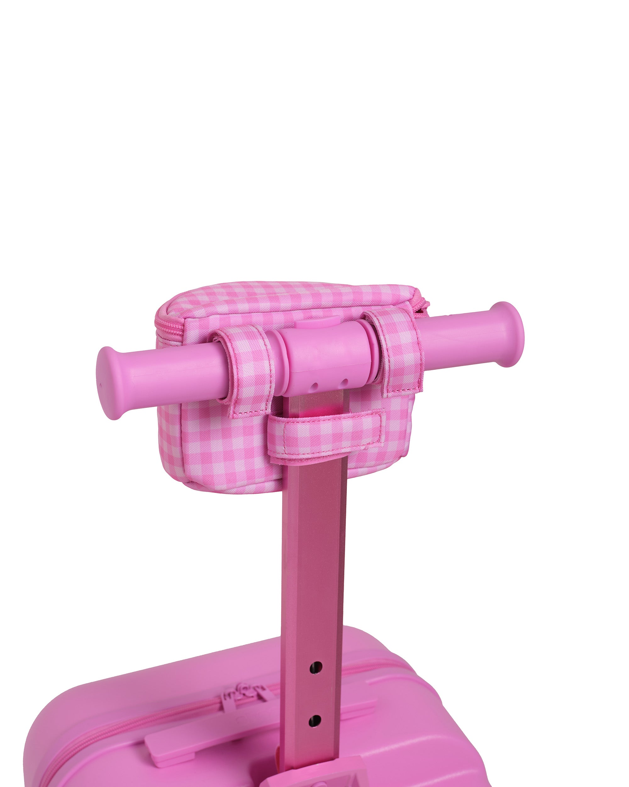 pink gingham skootcase scooter zip pouch back attachment