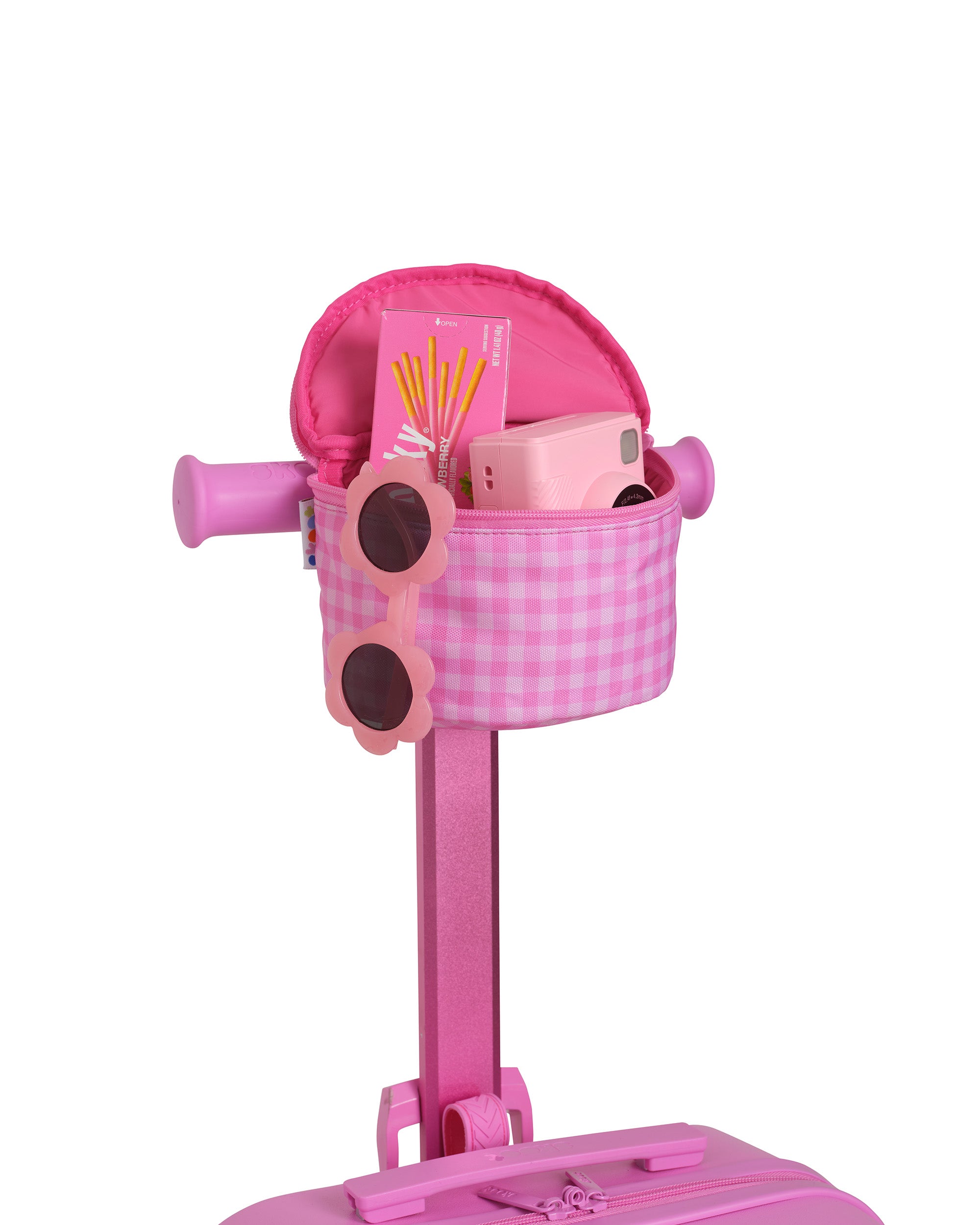 pink gingham skootcase scooter zip pouch attachment