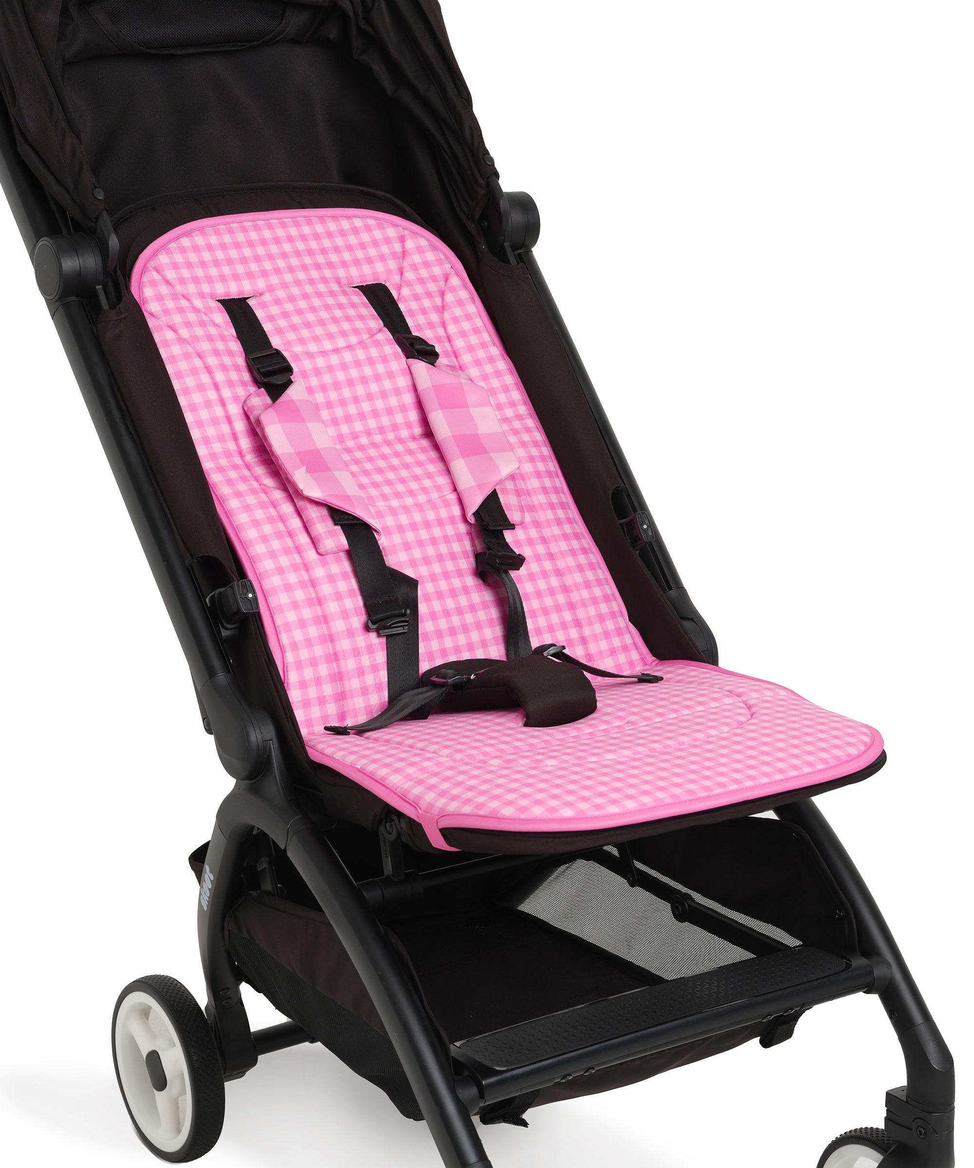 skoot pink gingham stroller liner