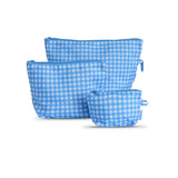 skoot blue gingham grab and go pouch set 3 piece bags