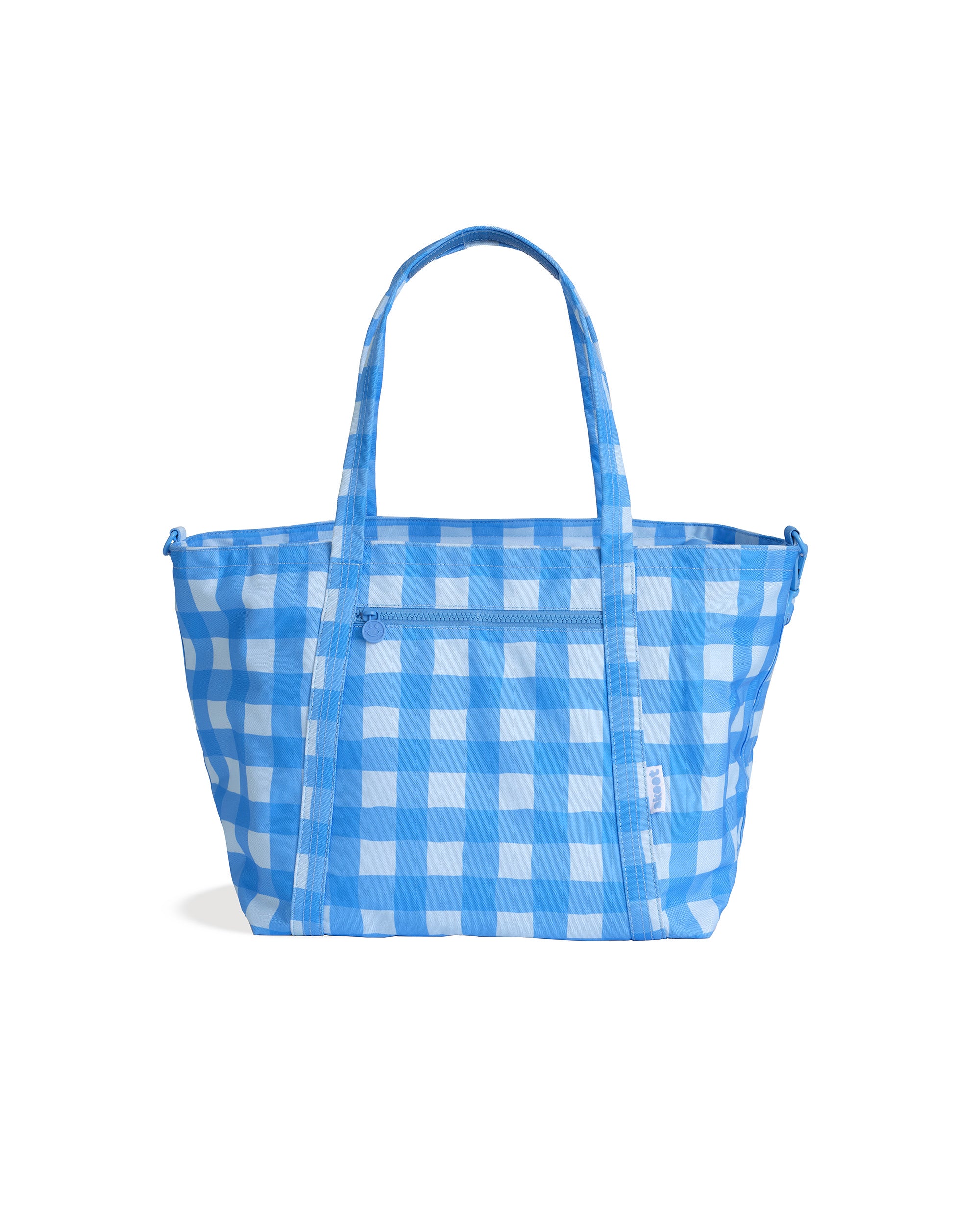 skoot blue gingham tote bag