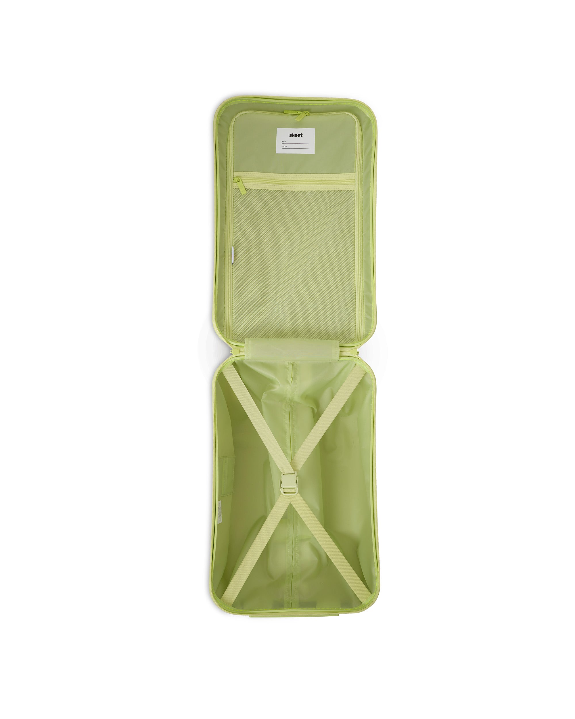 Skoot Go Green scooter skootcase suitcase empty interior inside zipper pockets