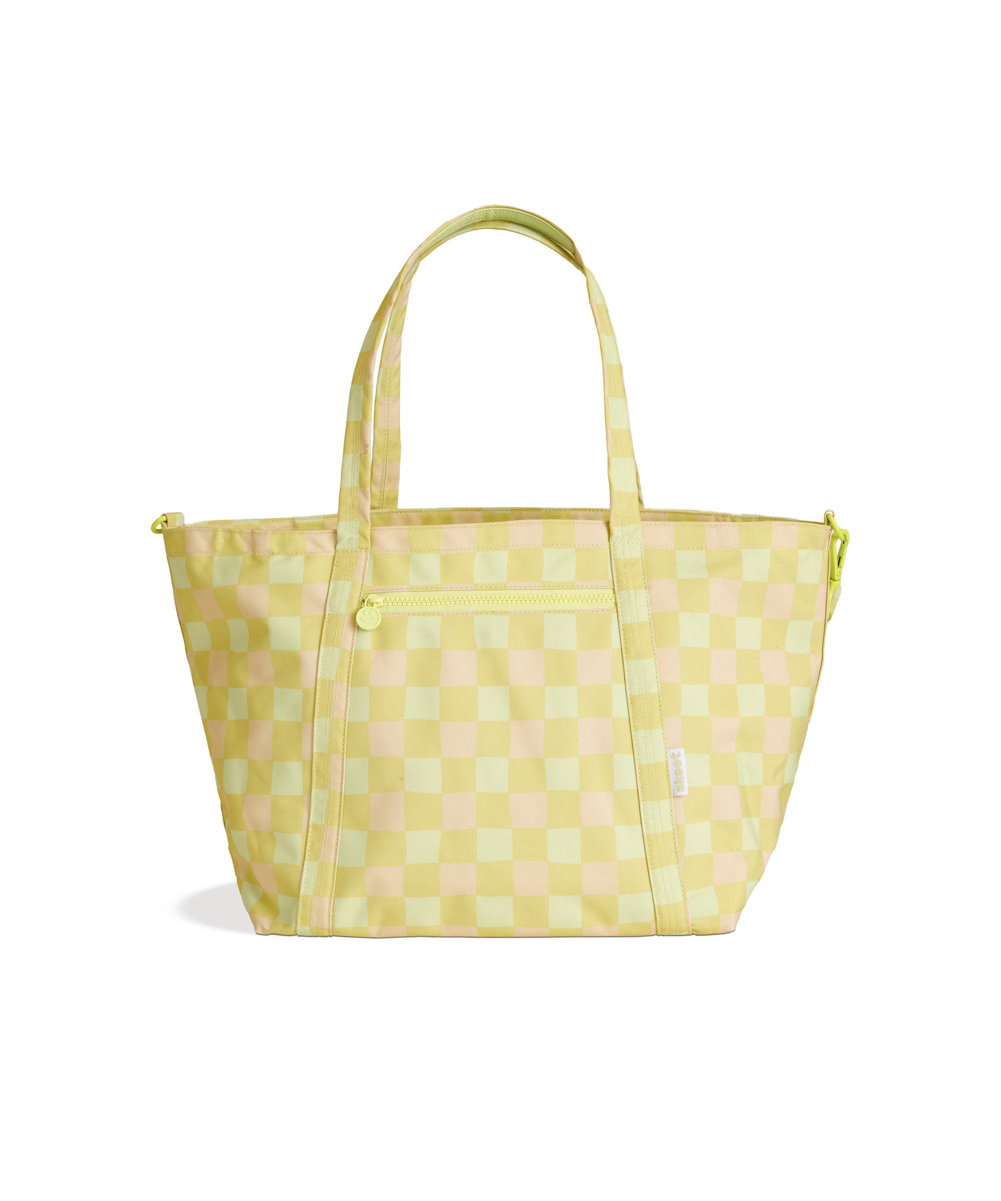 skoot green gingham tote bag